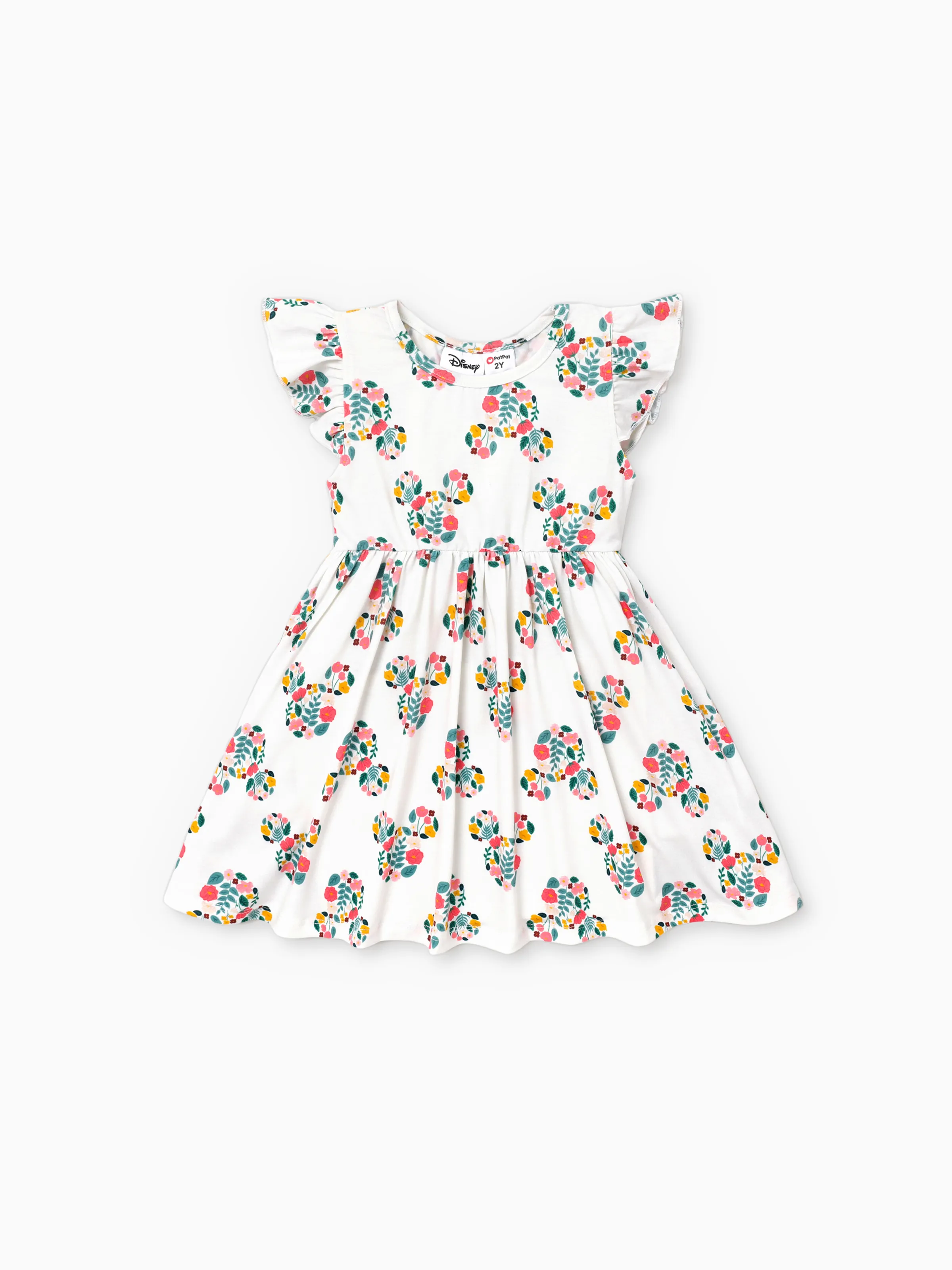 

Disney Mickey and Friends Toddler Girl Naia™ Character Print Ruffled Sleeveless Dress