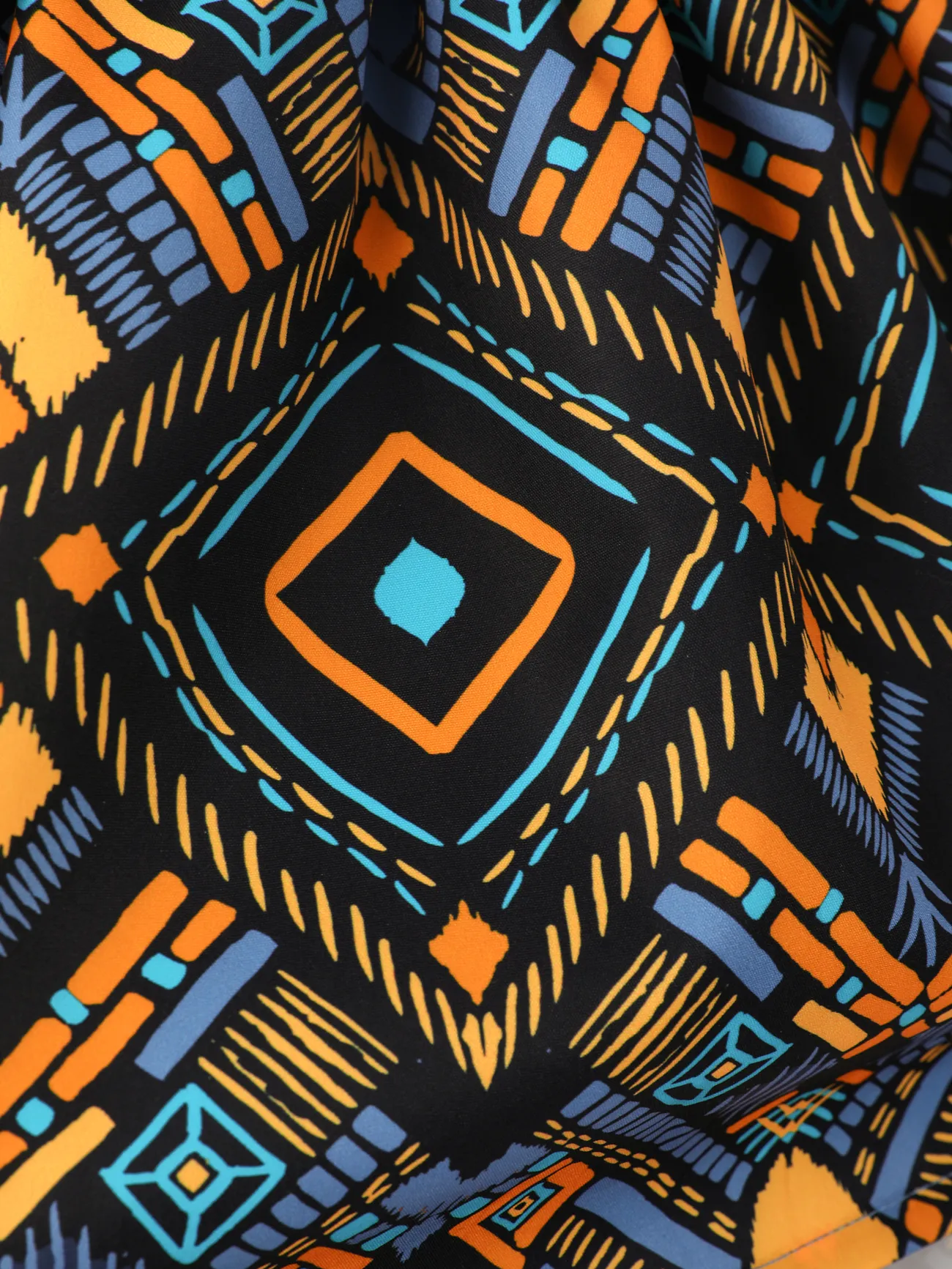 Light Blue - Toddler Girl Boho Exotic Graphic Splice Belted Slip Dress - image 6