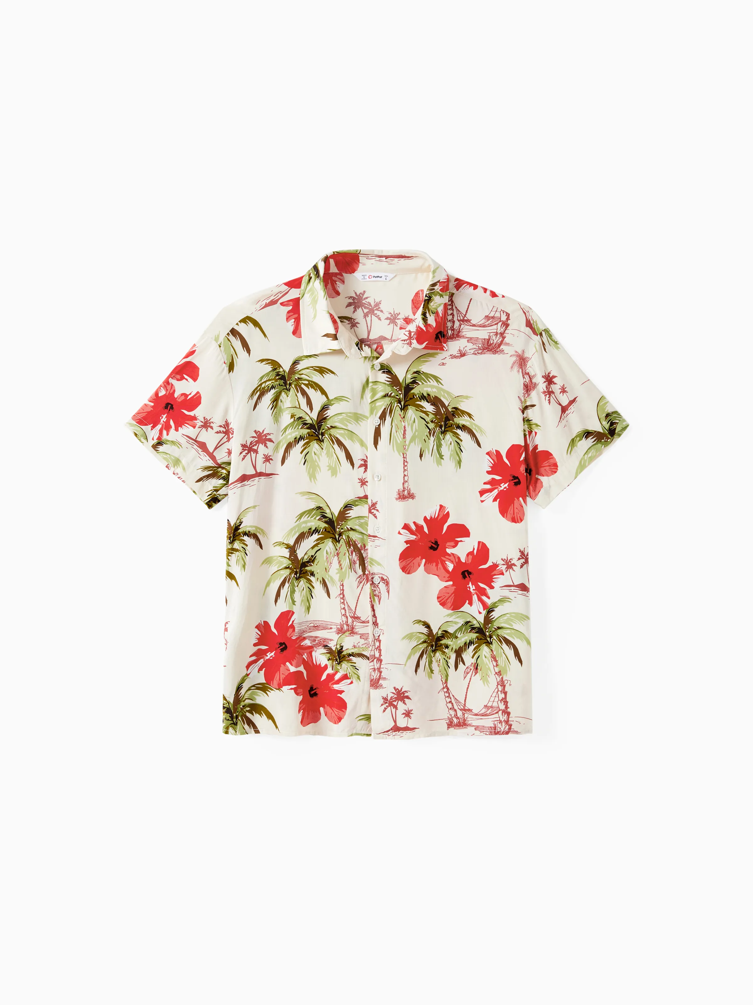 Chemise De Plage à Fleurs Tropicales Assortie Et Robe Midi à Bretelles Boutonnées