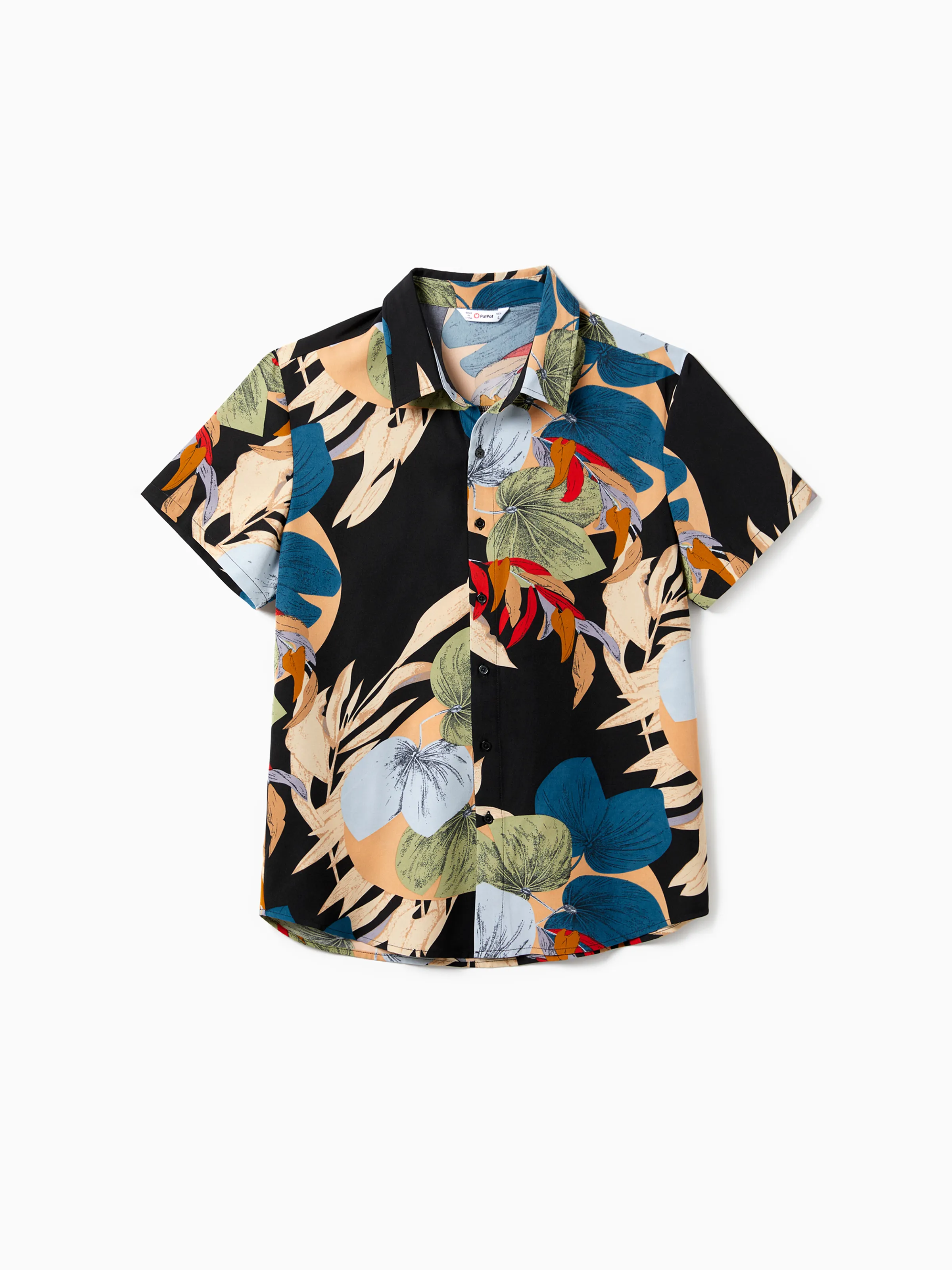

Family Matching Beach Shirt and Floral Chiffon Wrap Bottom Strap Dress Sets