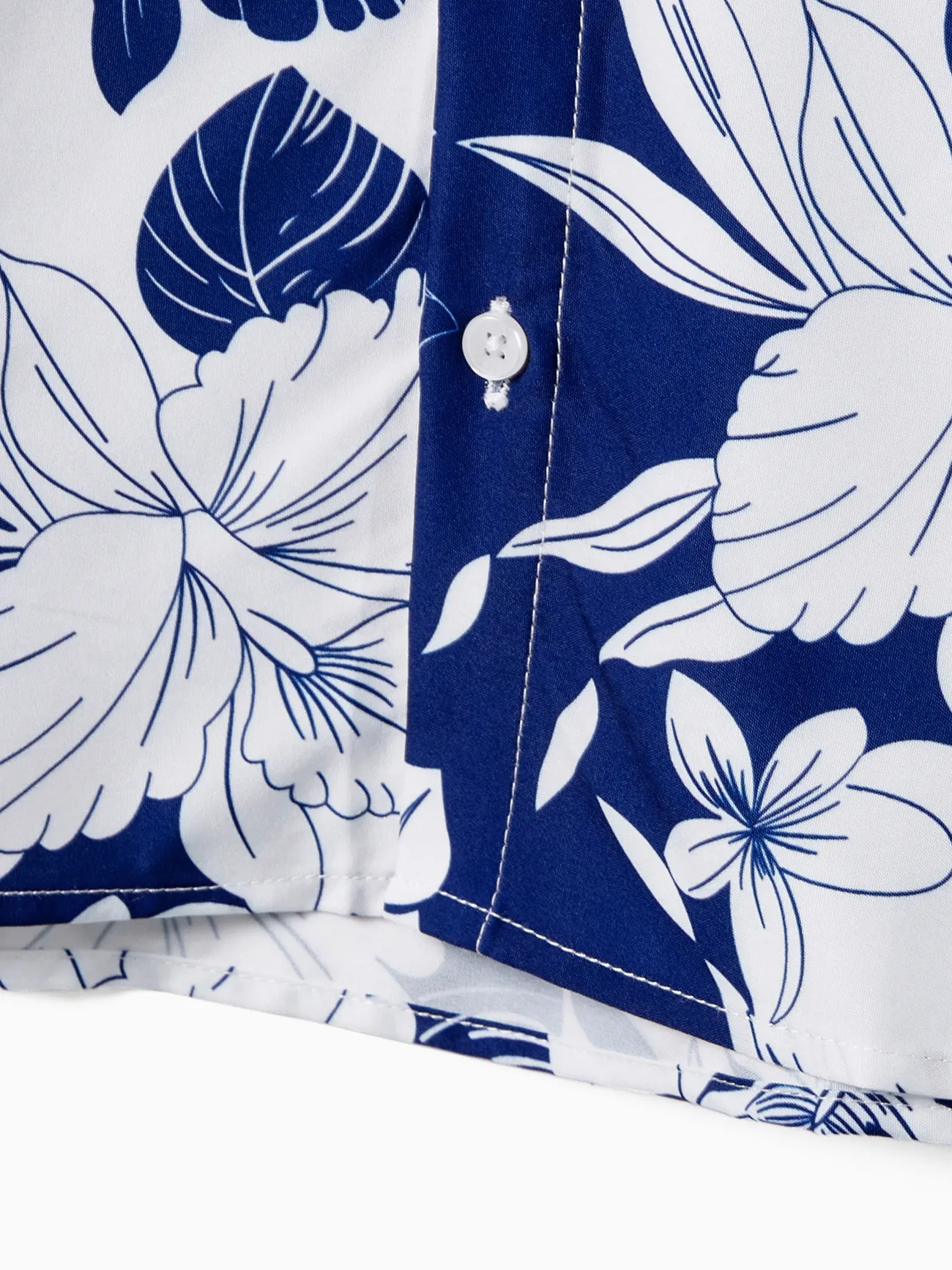 Look de família Plantas e flores tropicais Manga cava Conjuntos de roupa para a família Conjuntos azul real big image 1