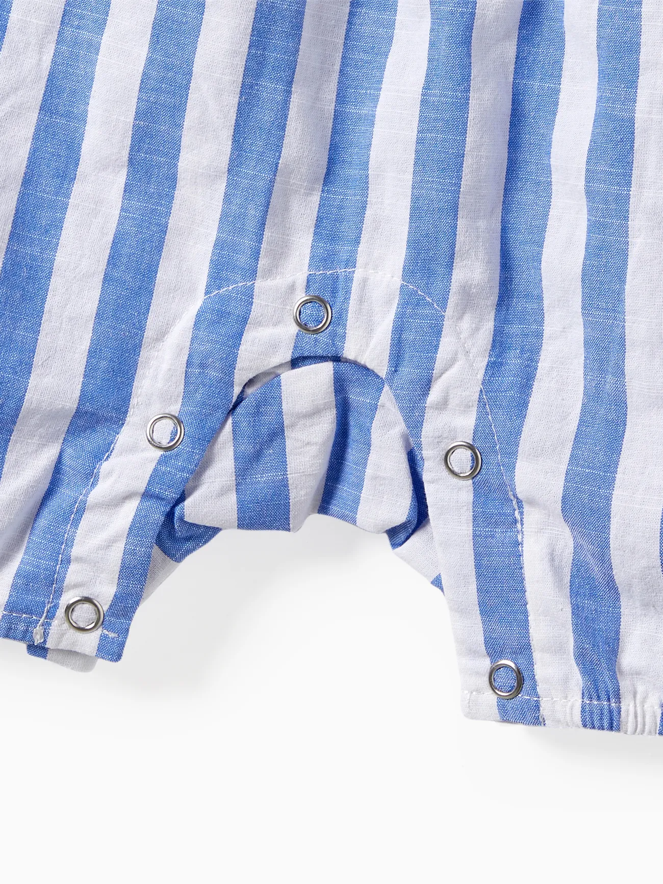 Baby Girl - Family Matching Stripe Shirt and High Neck Halter Tiered Tassel Trim Dress Sets - Blue - image 15