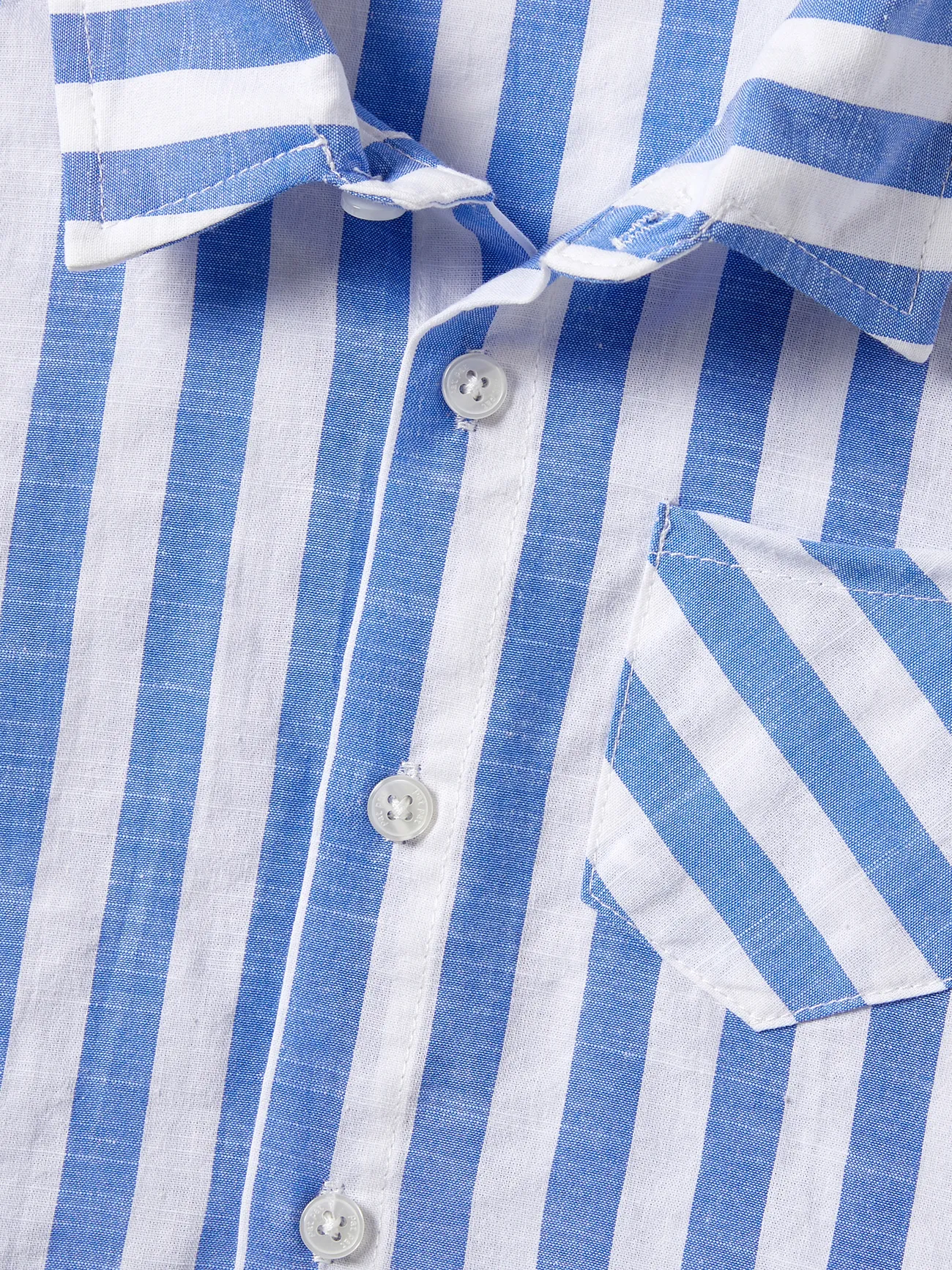 Boy - Family Matching Stripe Shirt and High Neck Halter Tiered Tassel Trim Dress Sets - Blue - image 20