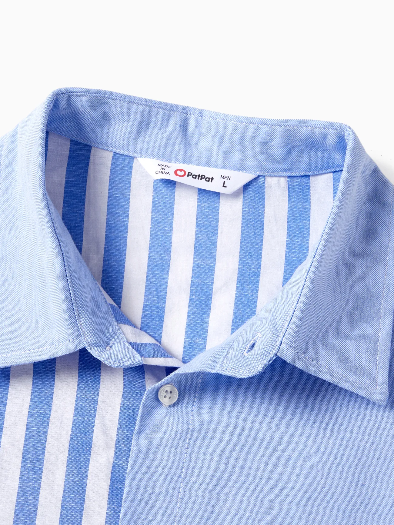 Men - Family Matching Stripe Shirt and High Neck Halter Tiered Tassel Trim Dress Sets - Blue - image 23