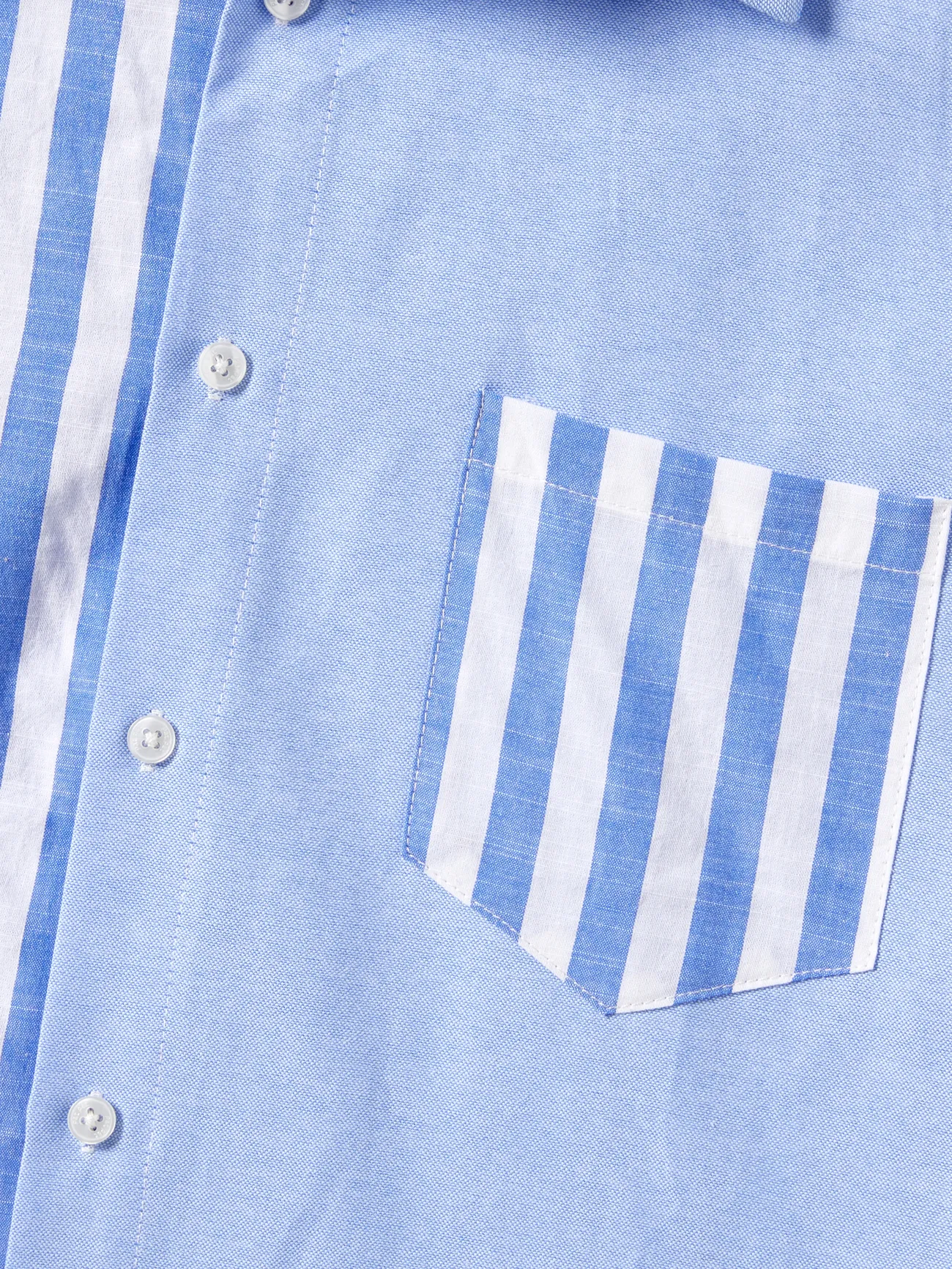 Men - Family Matching Stripe Shirt and High Neck Halter Tiered Tassel Trim Dress Sets - Blue - image 24