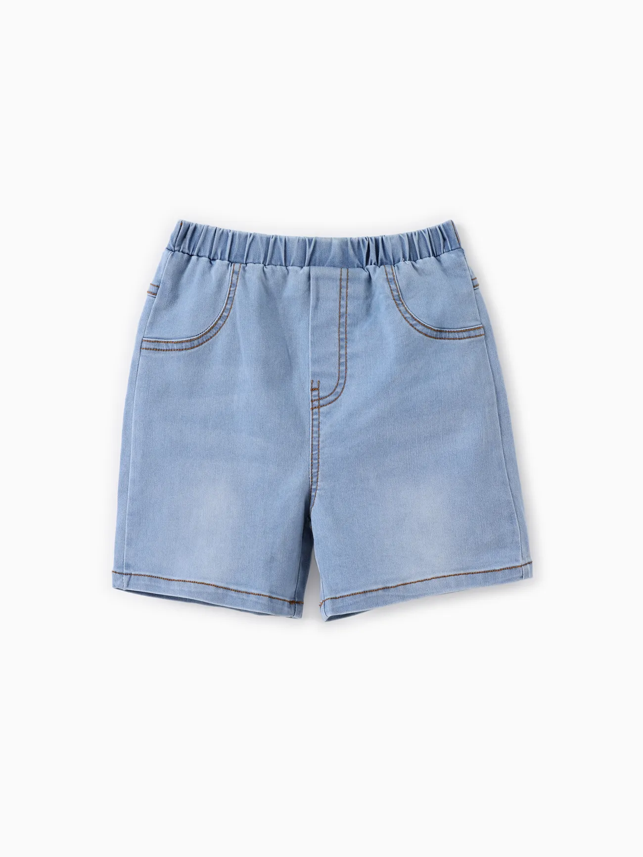 Kleinkind/Kind 2-teiliges kühlendes Denim-T-Shirt und Shorts-Set hellblau big image 1