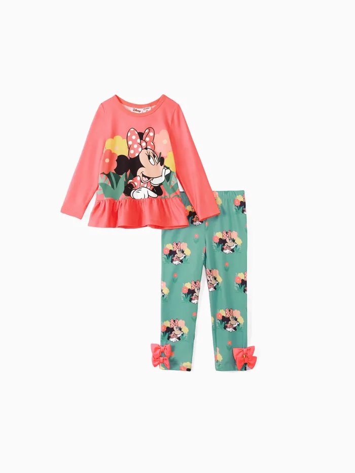Disney Mickey and Friends 2 unidades Criança Menina Infantil conjuntos de camisetas