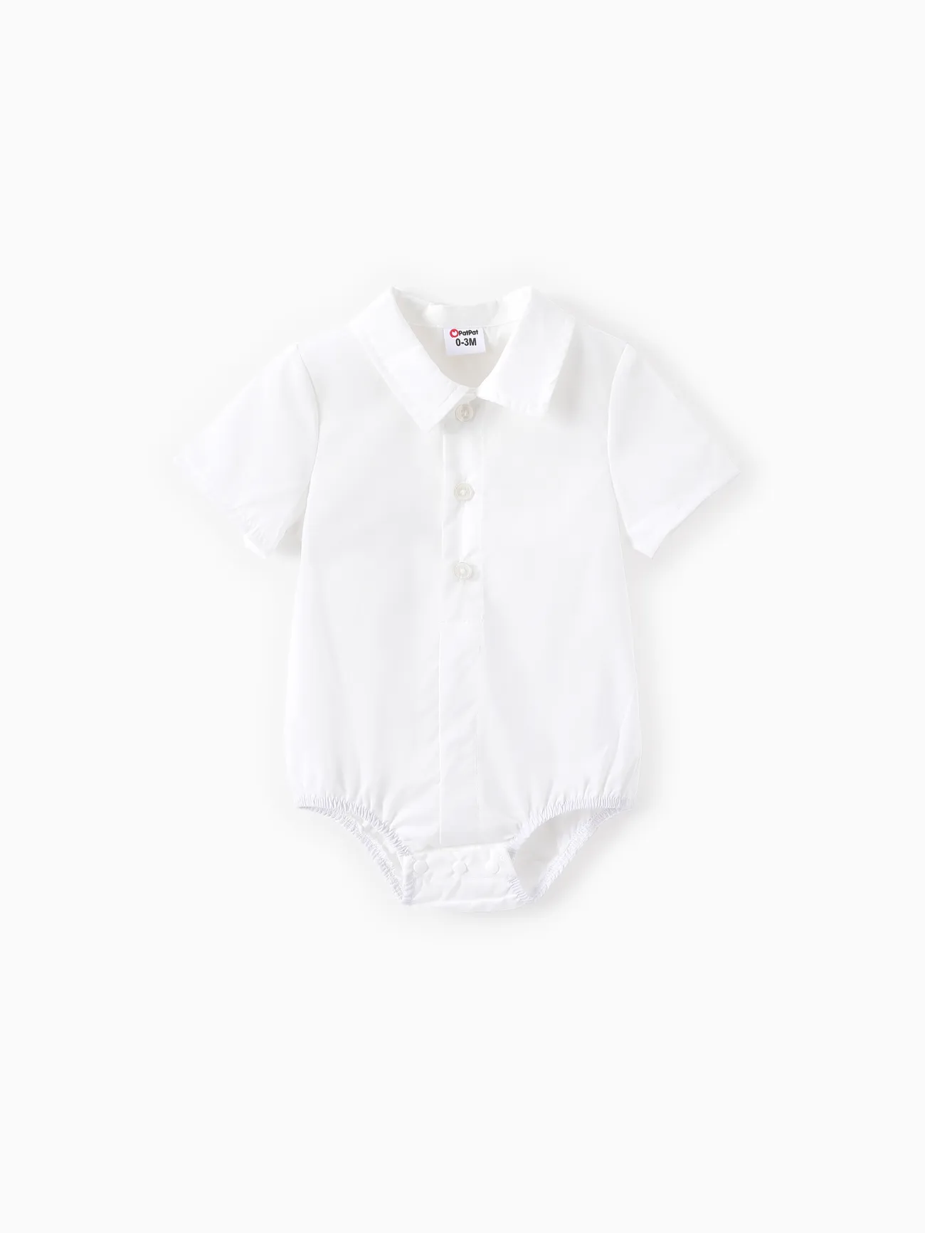 3件 嬰兒 男 襟貼 經典 短袖 嬰兒套裝 藍白色 big image 1