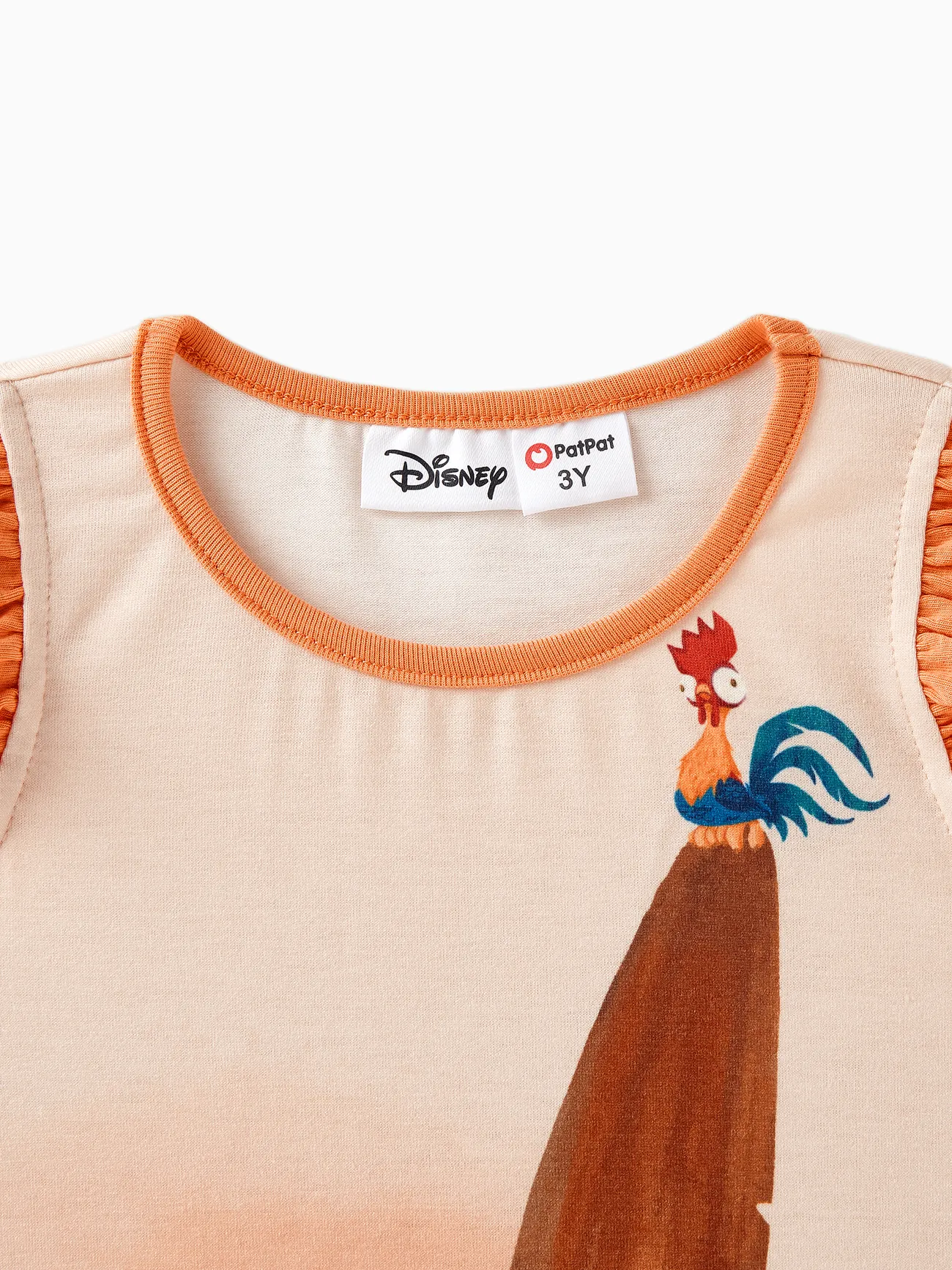 Disney princess Moana/Ariel Toddler/Kids Girl Naia™ Character Print Floral Ruffled-Sleeve Dress
 Orange big image 1