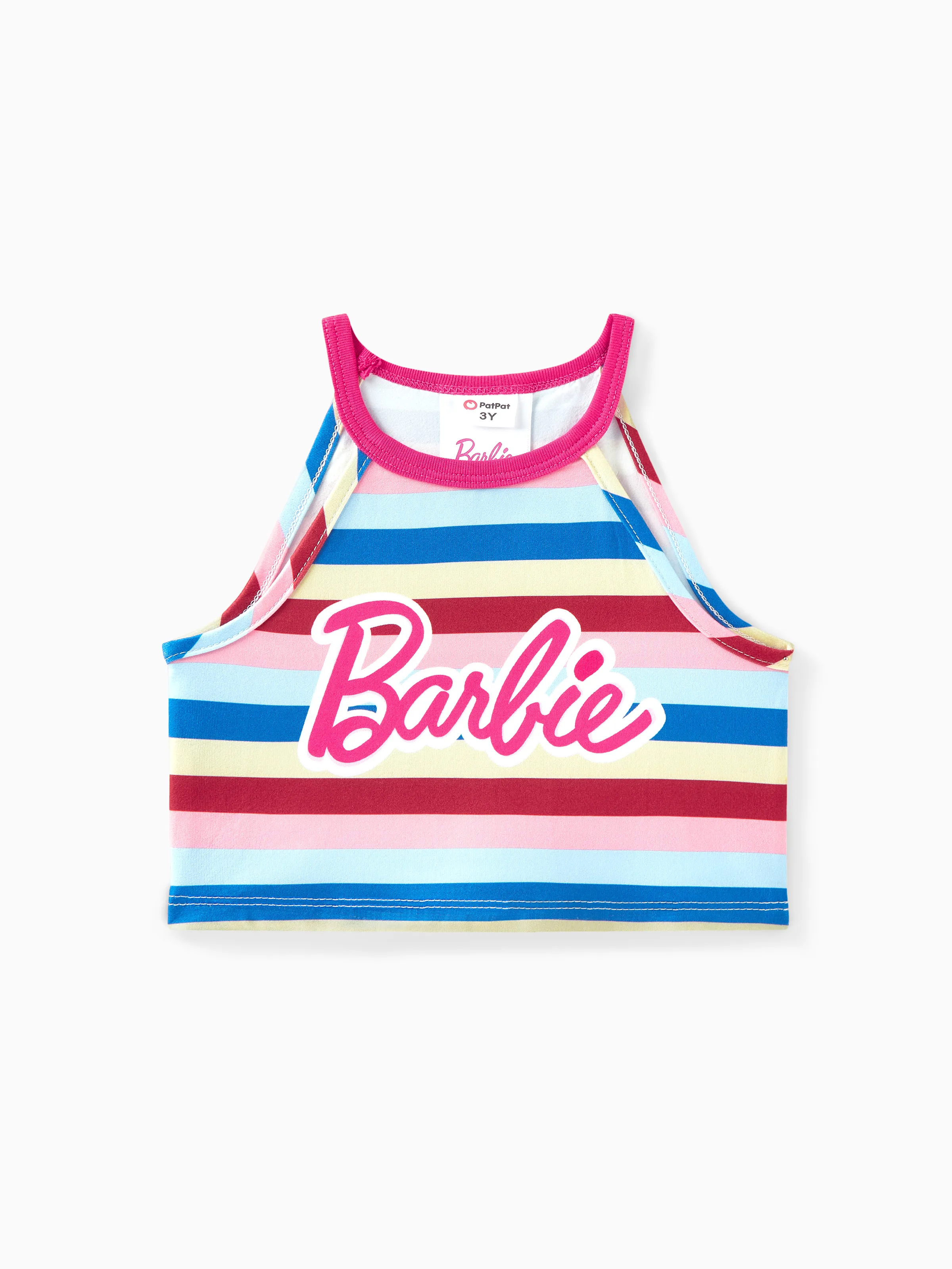 

Barbie 1pc Toddler Girls Alphabet Striped Toddler Tank top