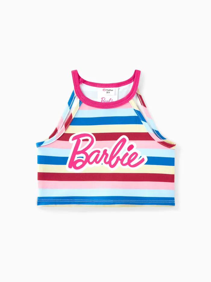 Barbie 1pc Toddler Girls Alphabet  Striped Toddler Tank top
