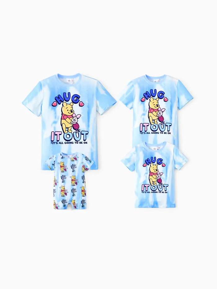 迪士尼小熊維尼家族配套男孩/女孩角色 T 恤
