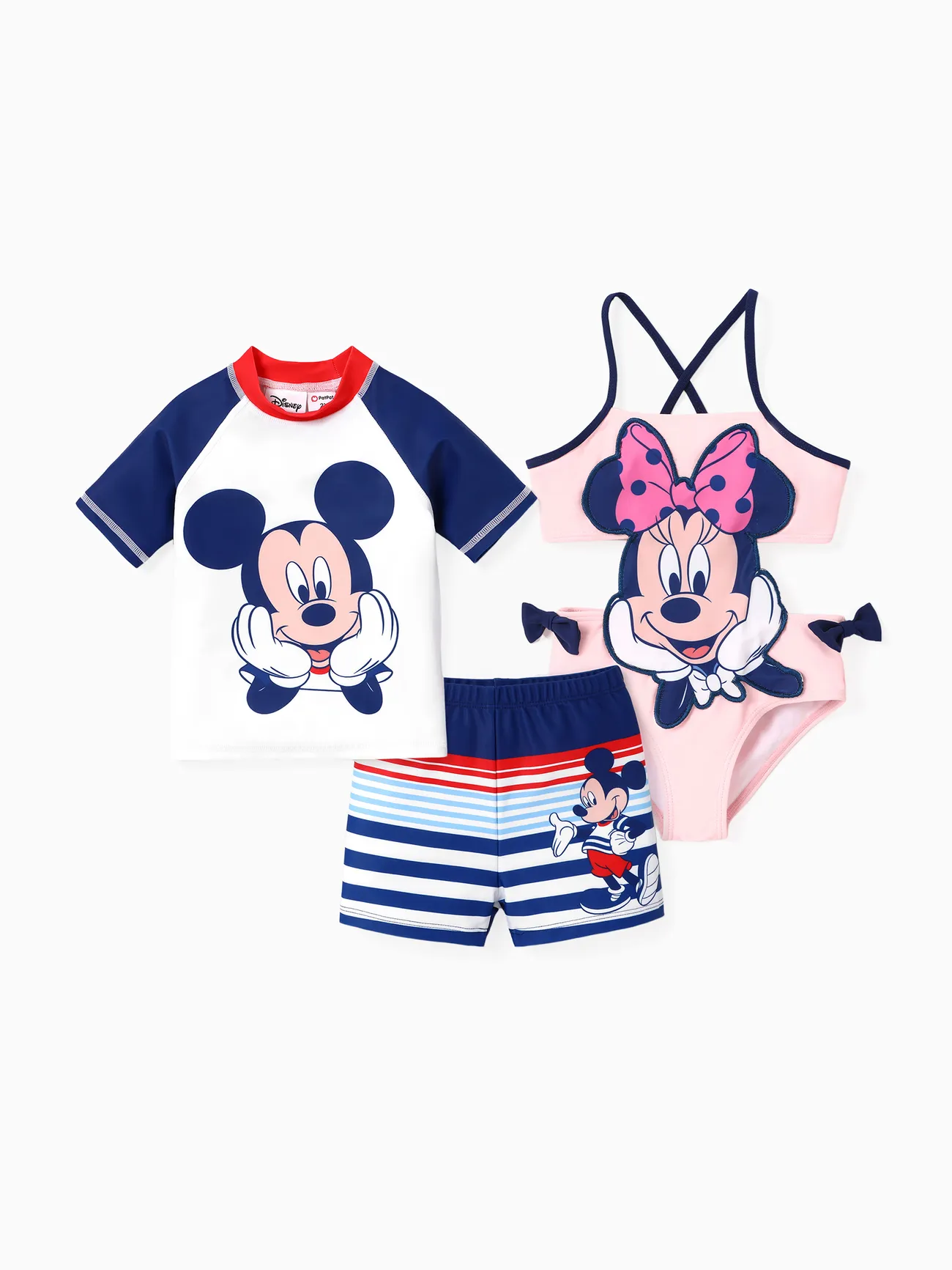 Disney Mickey and Friends Fashionable Toddler Girl/Boy Classic Character Print Swimsuit Multi-color big image 1
