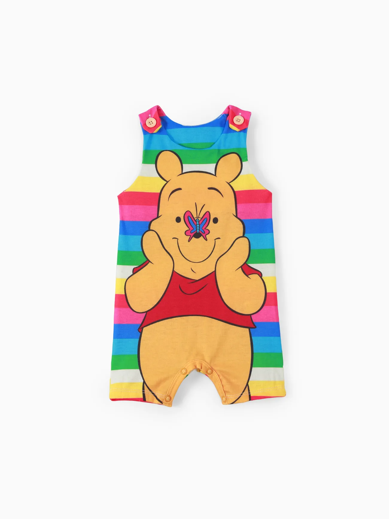 Disney Winnie the Pooh قطعة واحدة مواليد للجنسين بلا أكمام قوس قزح متعدد الألوان big image 1