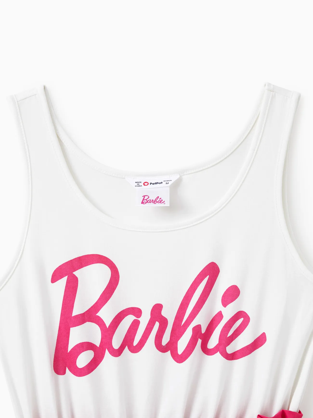 Women - Barbie Mommy and Me Letter Print Belted Combo Tank Rompers - White - image 4