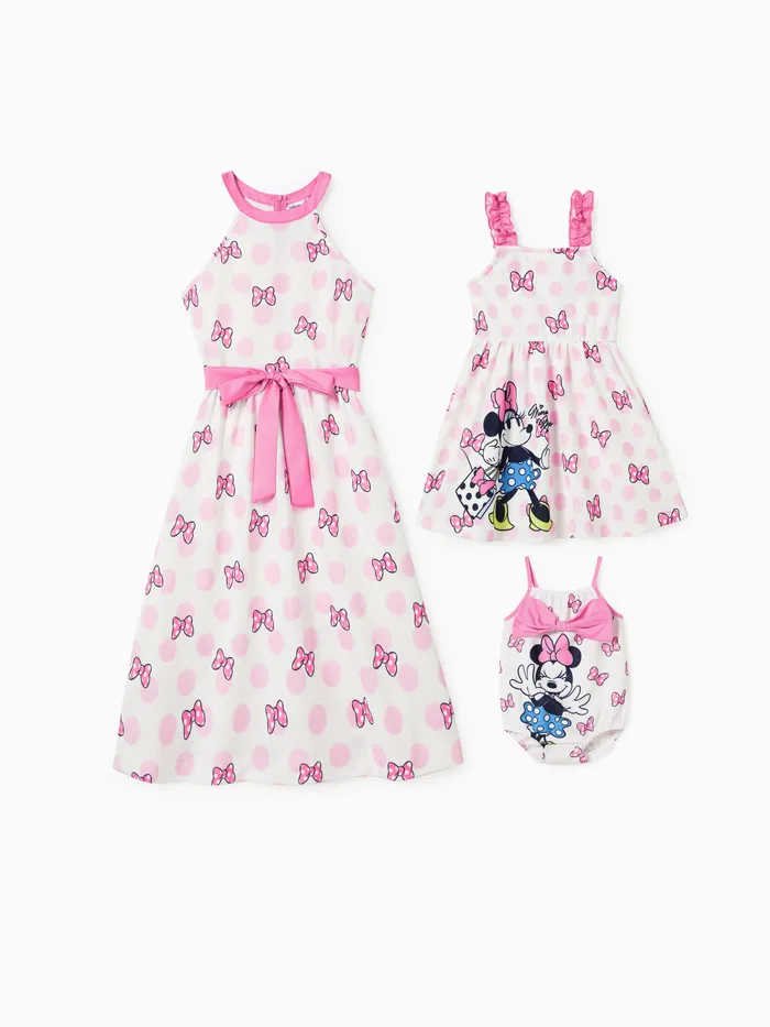 Disney Mickey and Friends Mommy and Me Sweet Bow Polka dots Print Sleeveless Dress/Romper