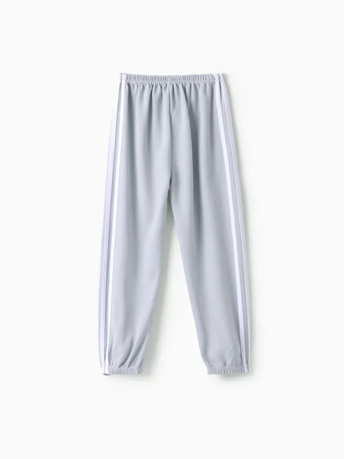 Kid Boy/Kid Girl Sporty Striped Breathable Ankle Length Thin Pants