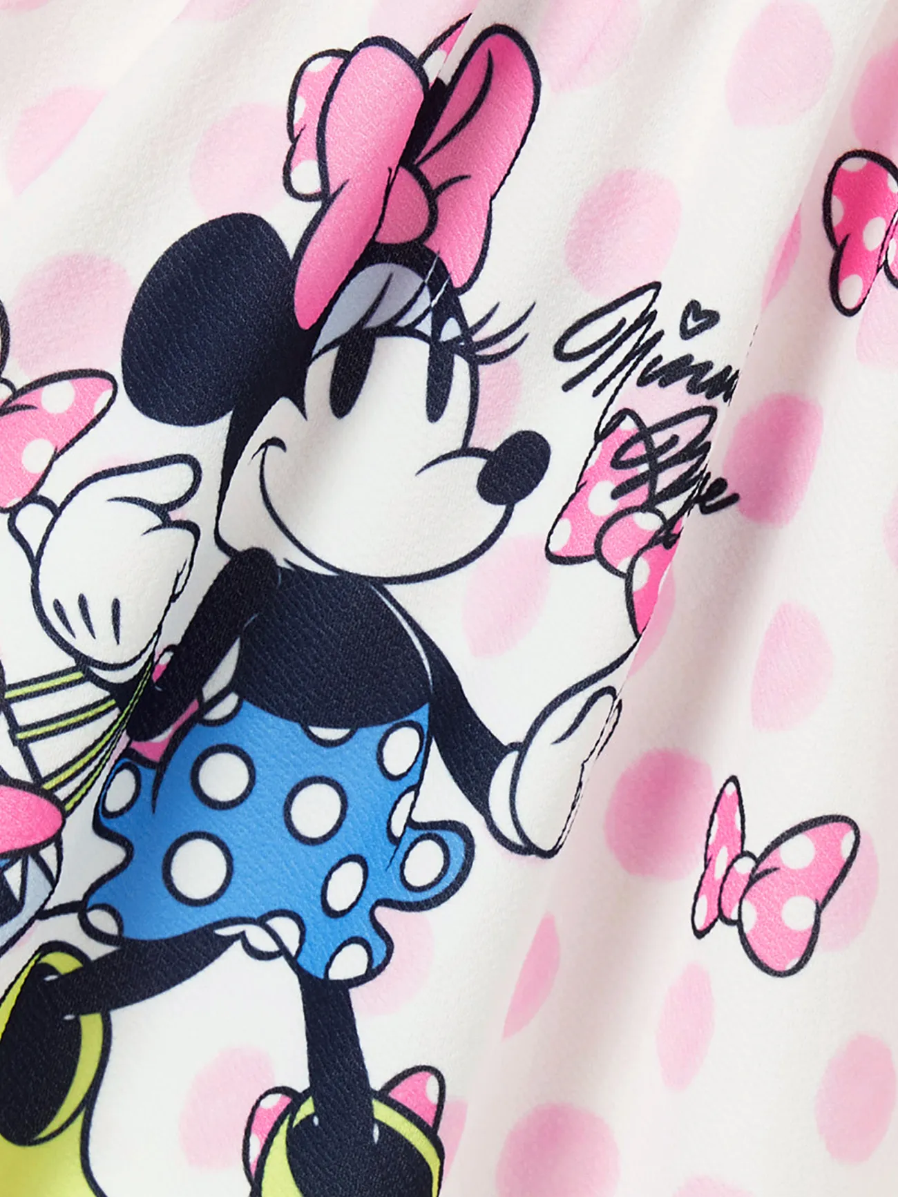 Disney Mickey and Friends Mommy and Me Sweet Bow Polka dots Print Sleeveless Dress/Romper PinkyWhite big image 1