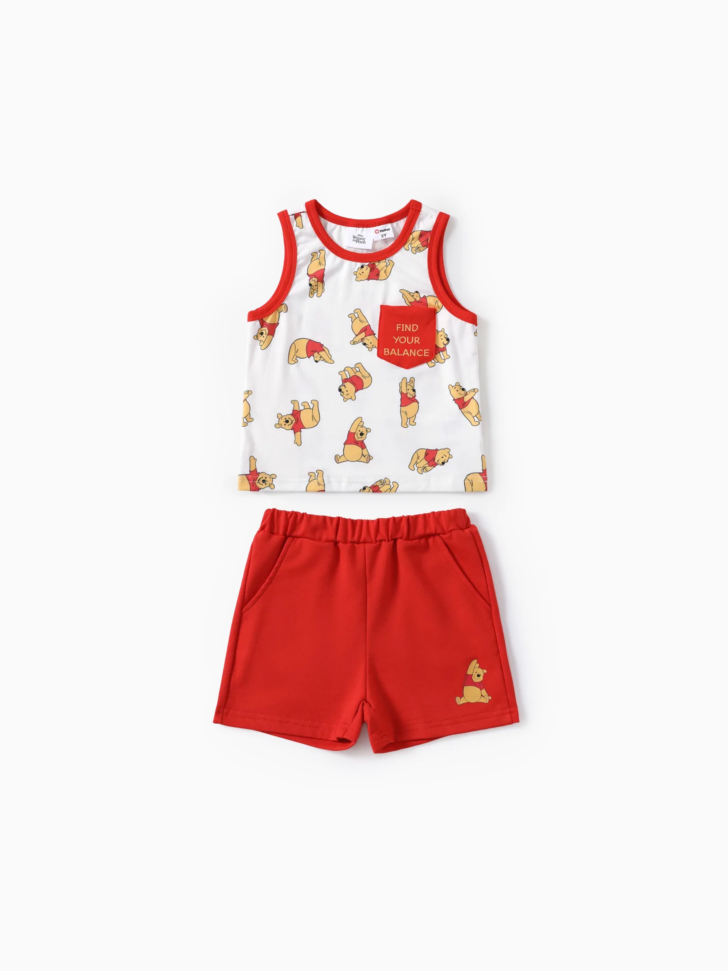 

Disney Winnie the Pooh Toddler Boys/Girls 2pcs Naia™ Jumping Winnie Print Tank Top with Shorts Set