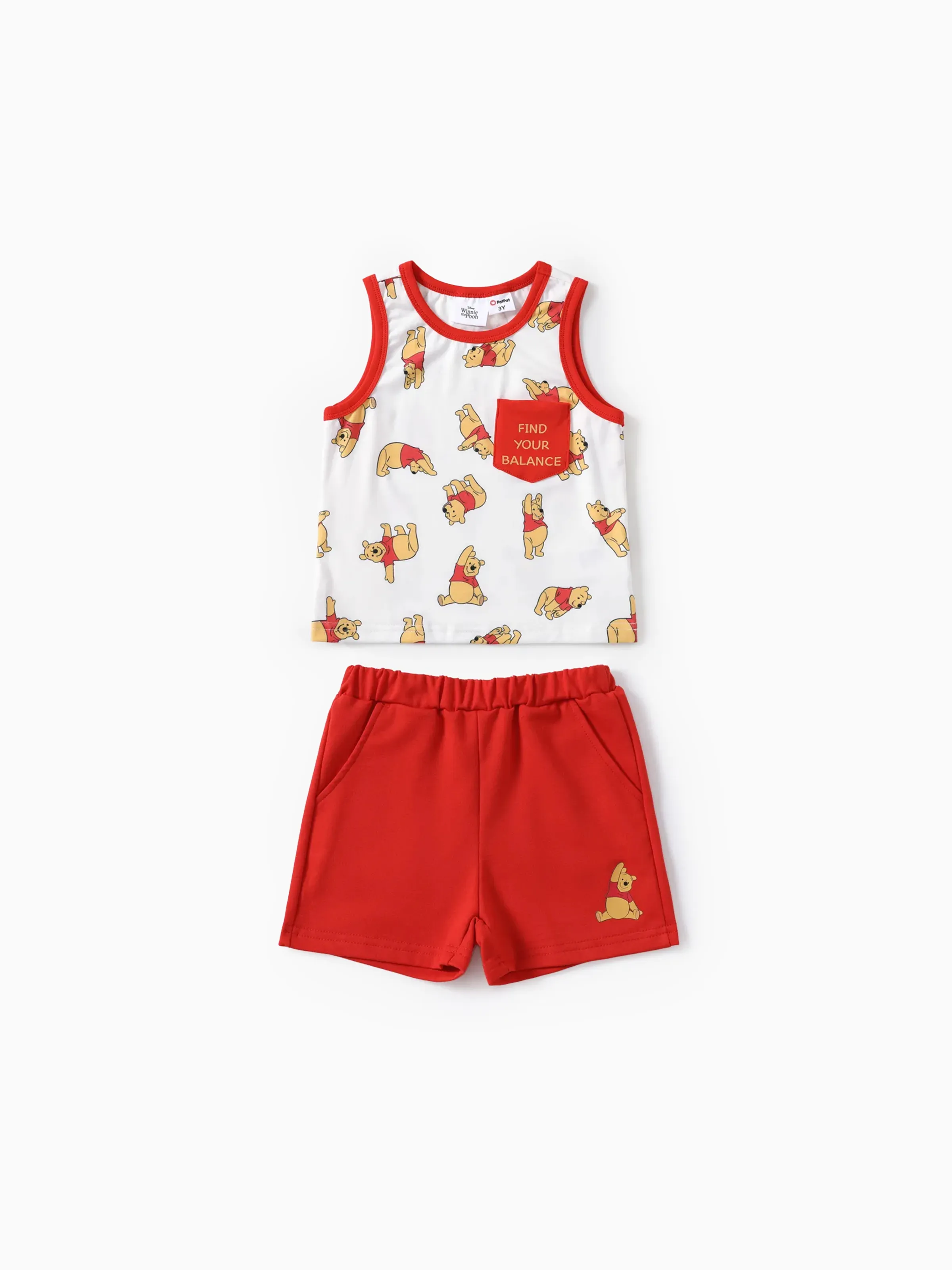 Disney Winnie l’ourson enfant en bas âge garçons/filles 2pcs Naia™ Jumping Winnie Print Débardeur avec Shorts Set