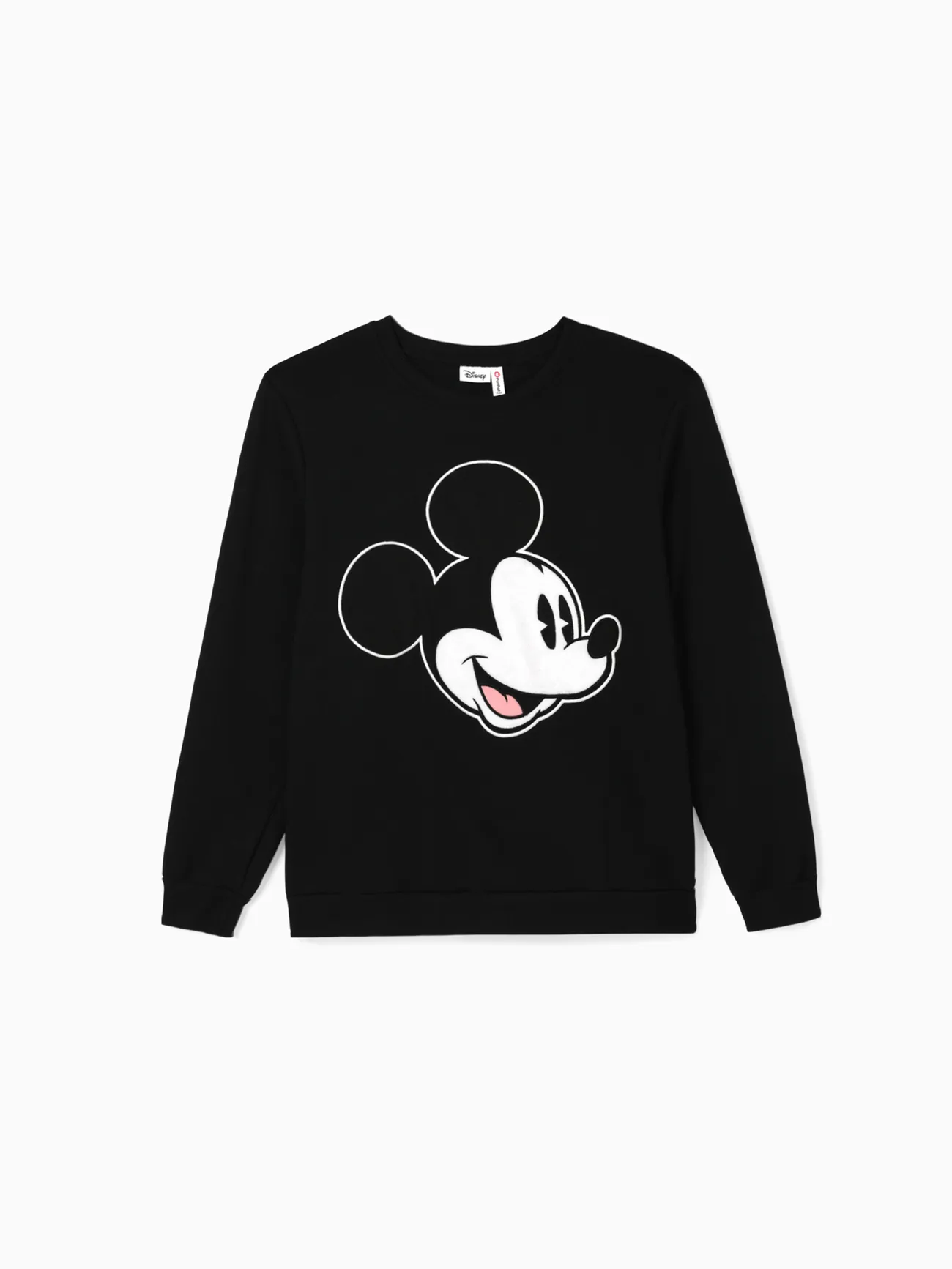 Disney Mickey and Friends Family Matching Character Print Long-sleeve Tops and Belted Dresses Sets Black big image 1