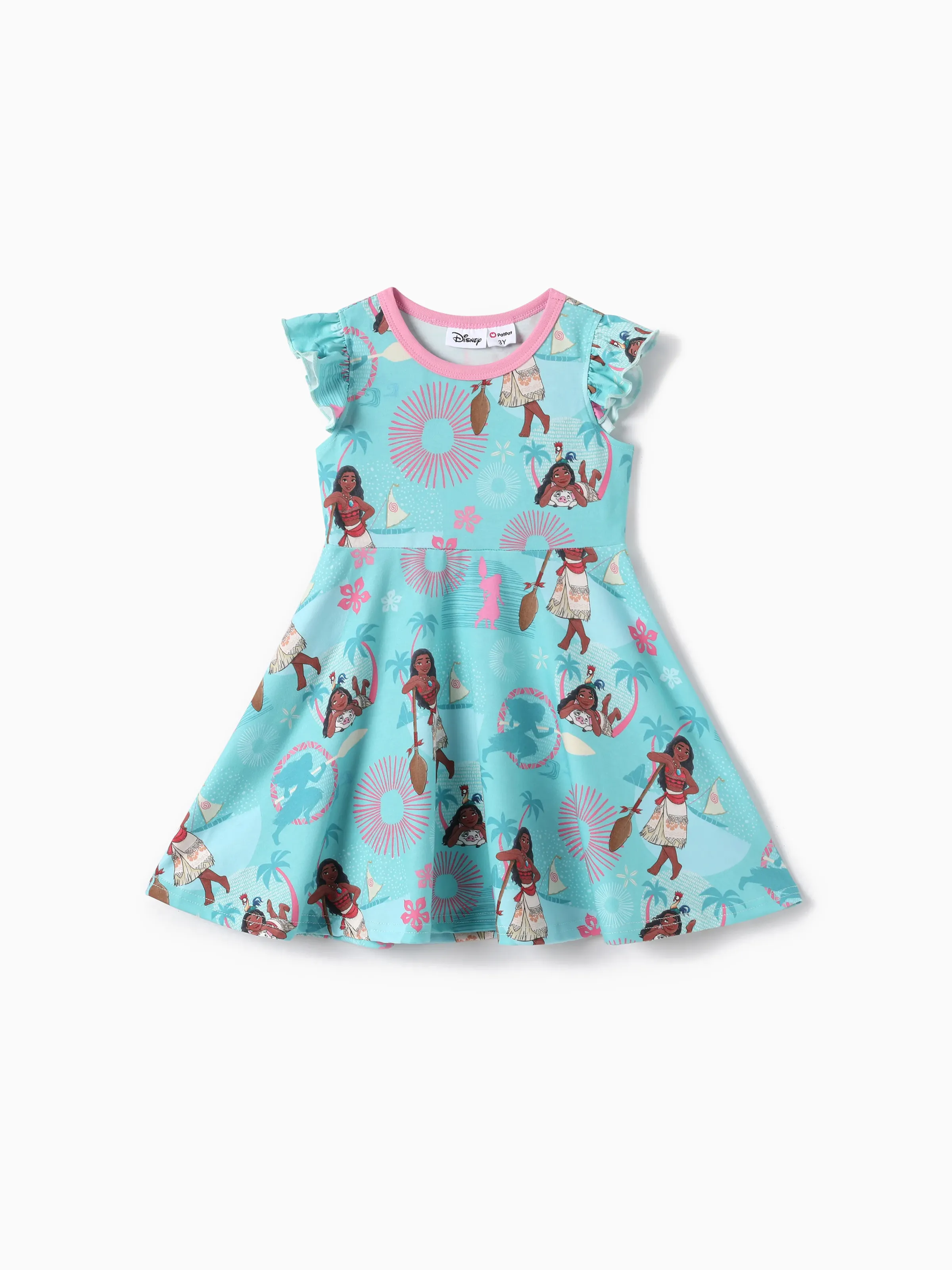 

Disney Princess Toddler Girls Moana/Ariel 1pc Naia™ Tropical Flower and Plant Print Flutter-sleeve Dress