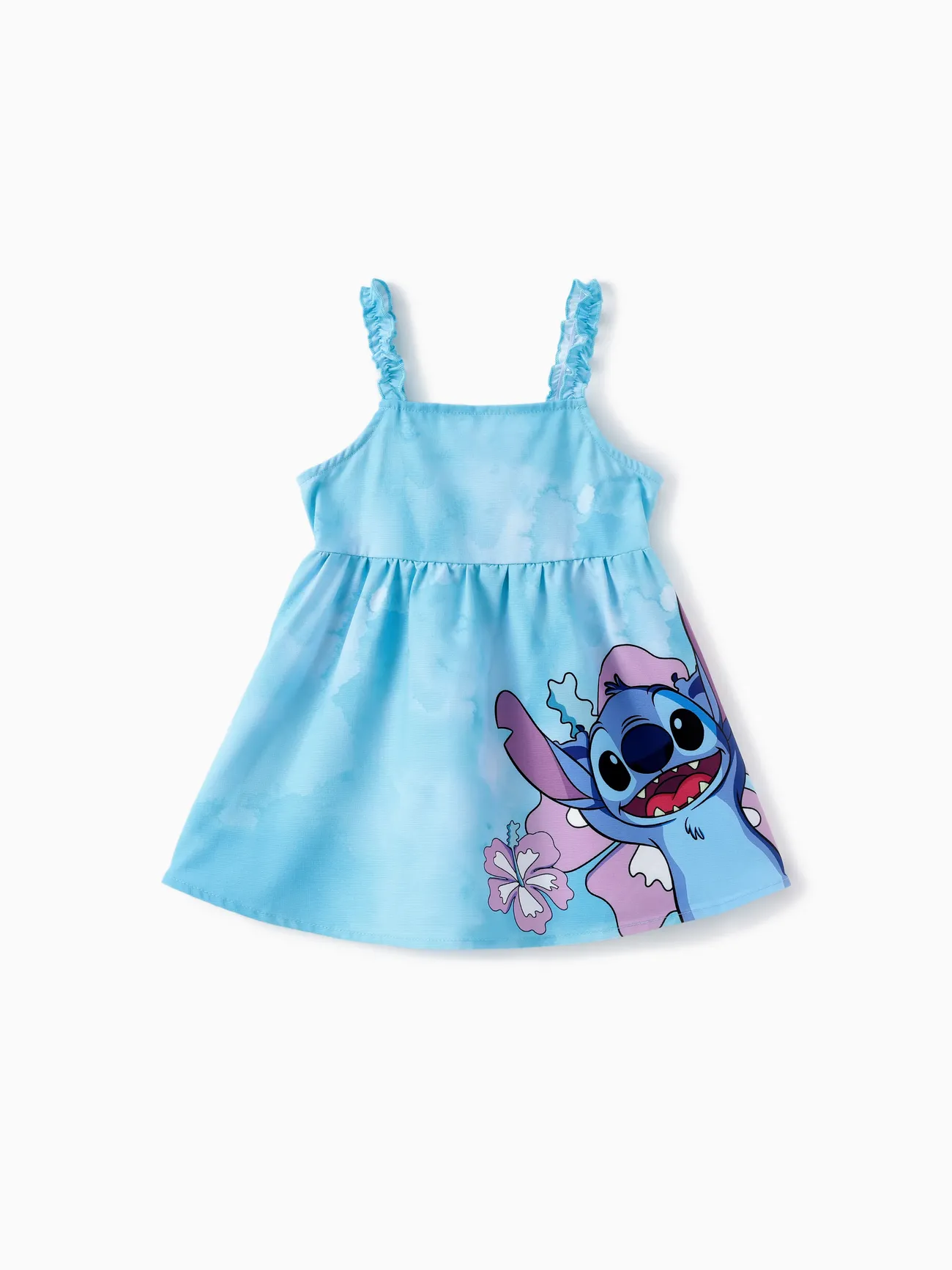 Ponto Disney Criança Menina Extremidades franzidas Infantil Plantas e flores tropicais Vestidos Azul big image 1