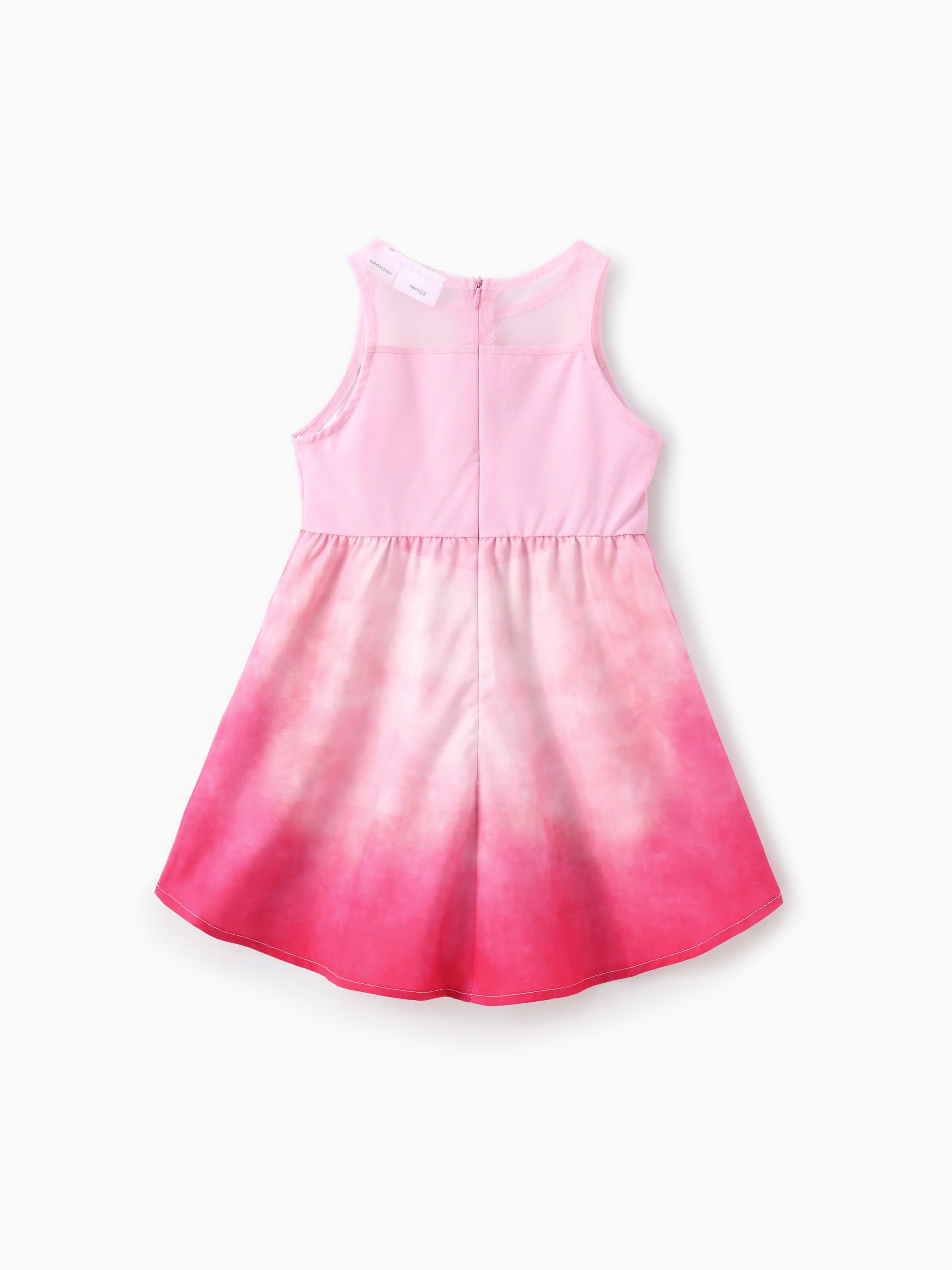 

Disney Princess Toddler Girls Ariel/Cinderella 1pc Sweet Dreamy Character Tie-dye Print Sleeveless Dress