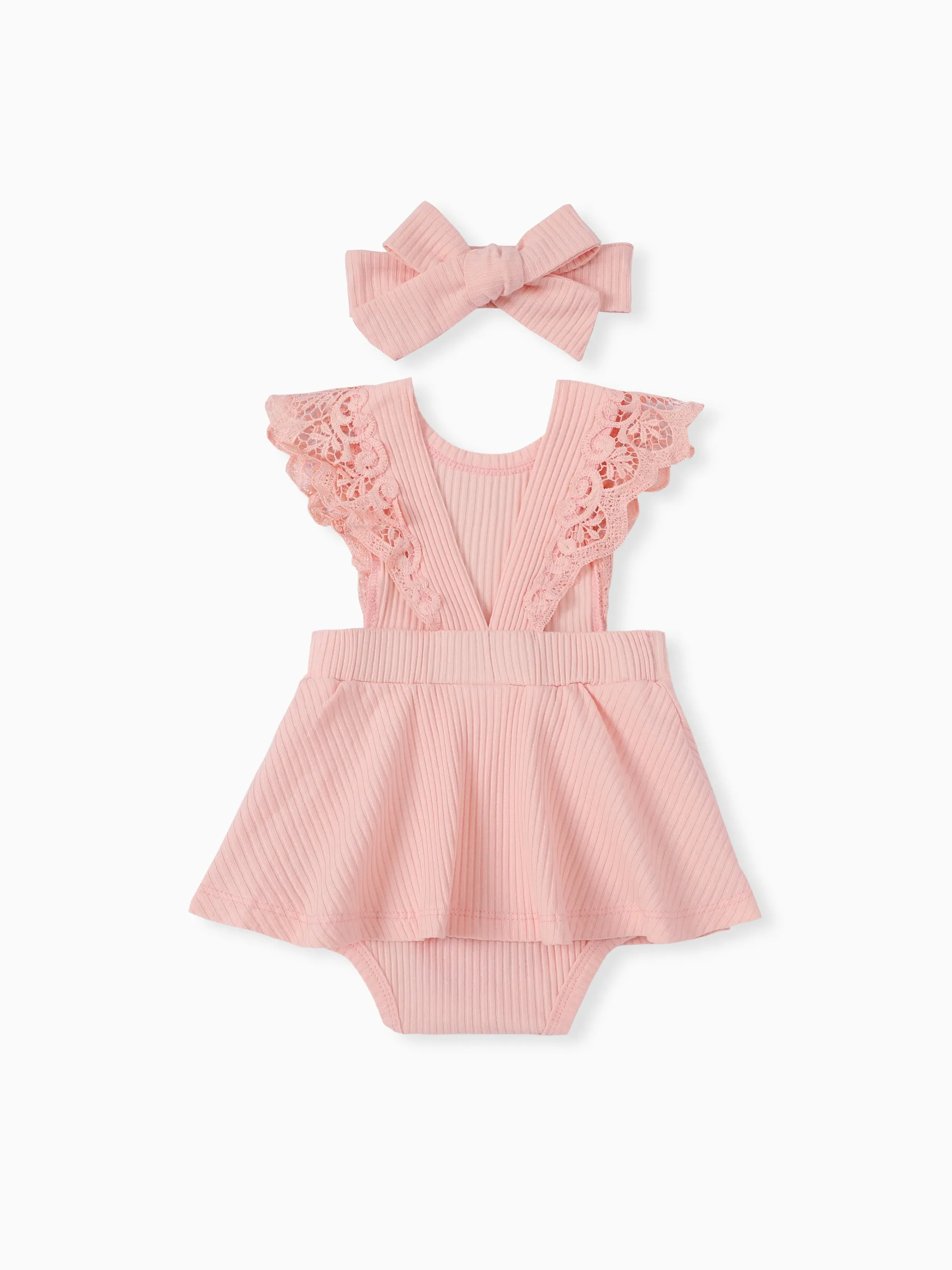 Solid Ribbed Romper