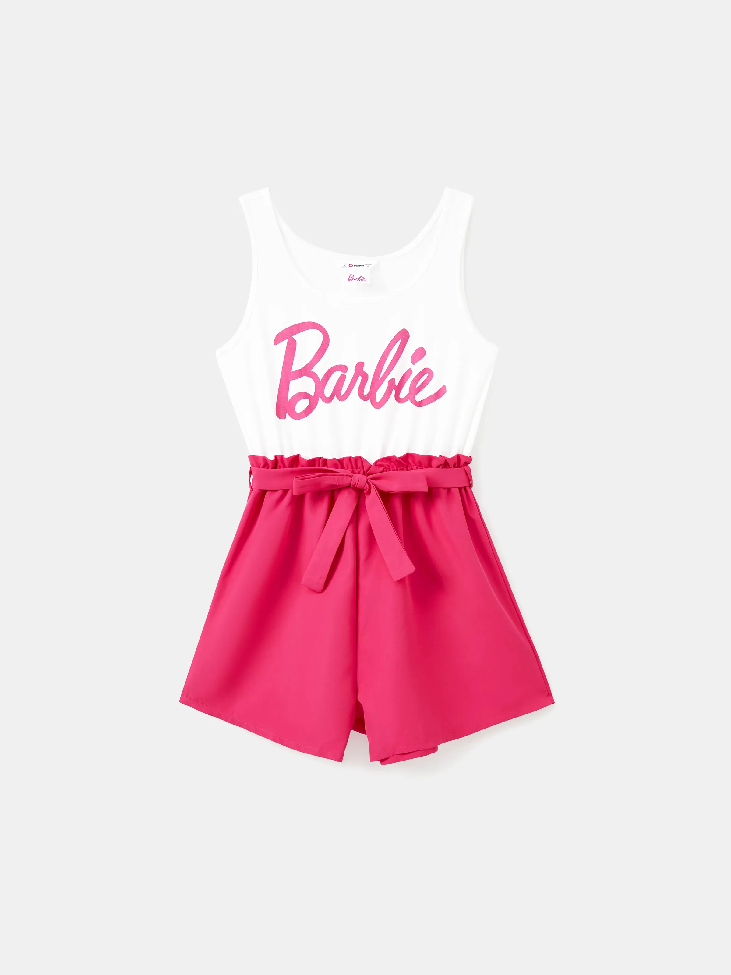 

Barbie Mommy and Me Letter Print Belted Combo Tank Rompers