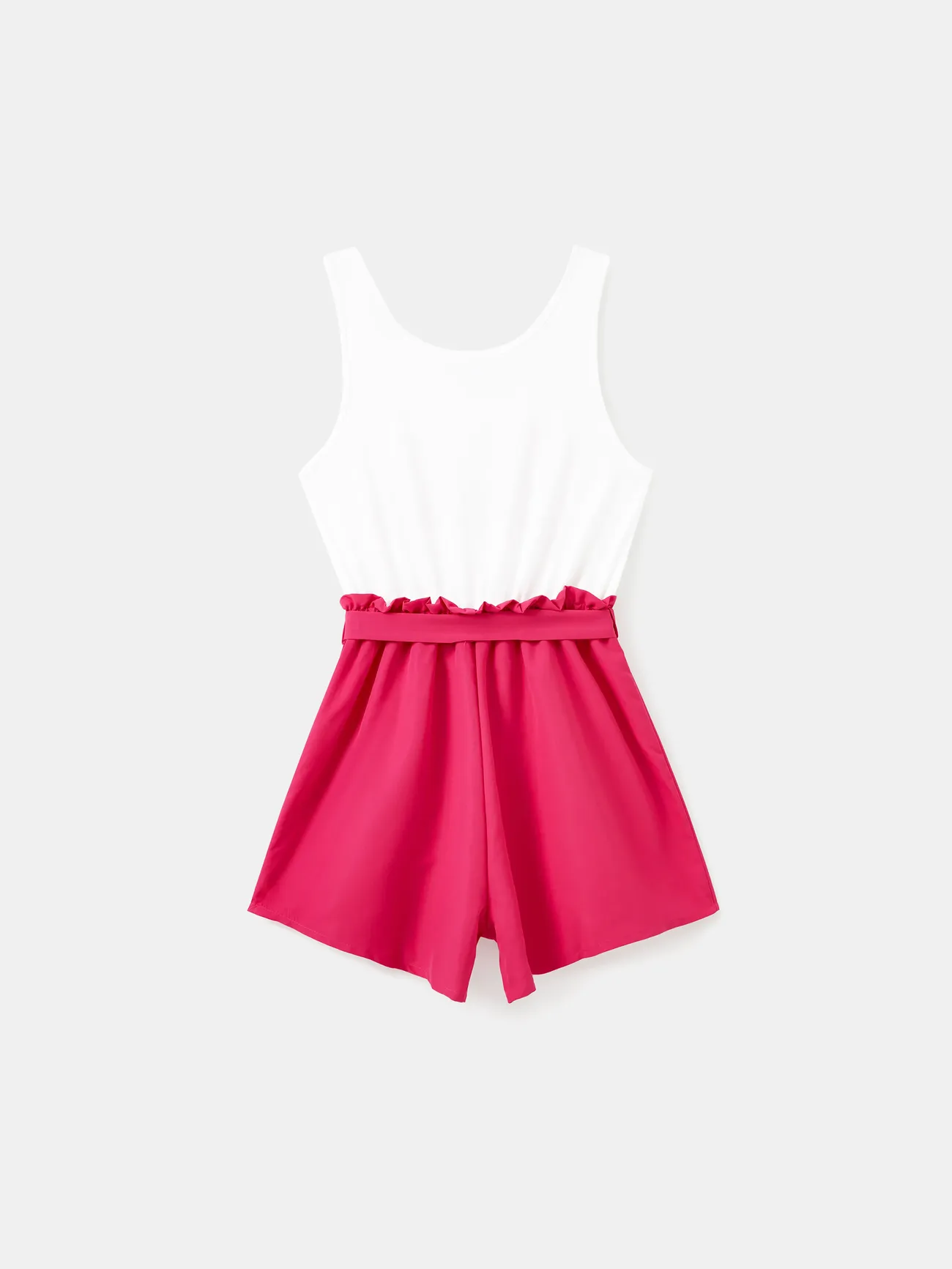 Women - Barbie Mommy and Me Letter Print Belted Combo Tank Rompers - White - image 3