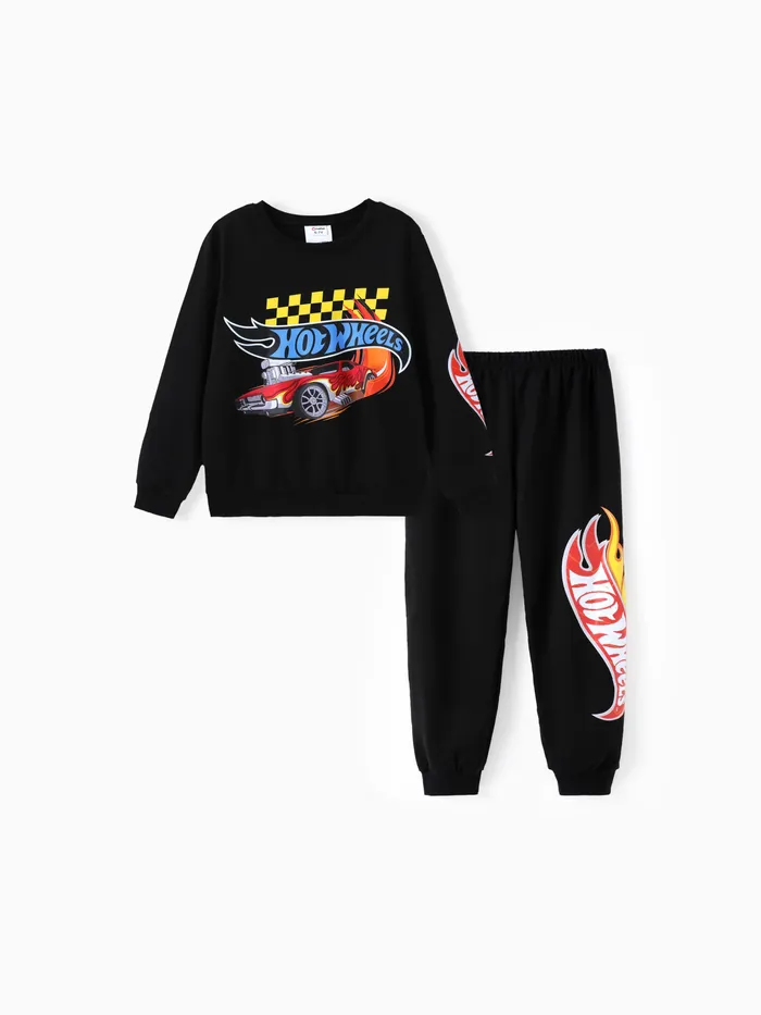 Hot Wheels Kid Boy Véhicule Race Car Print Sweat-shirt et Pantalon élastique