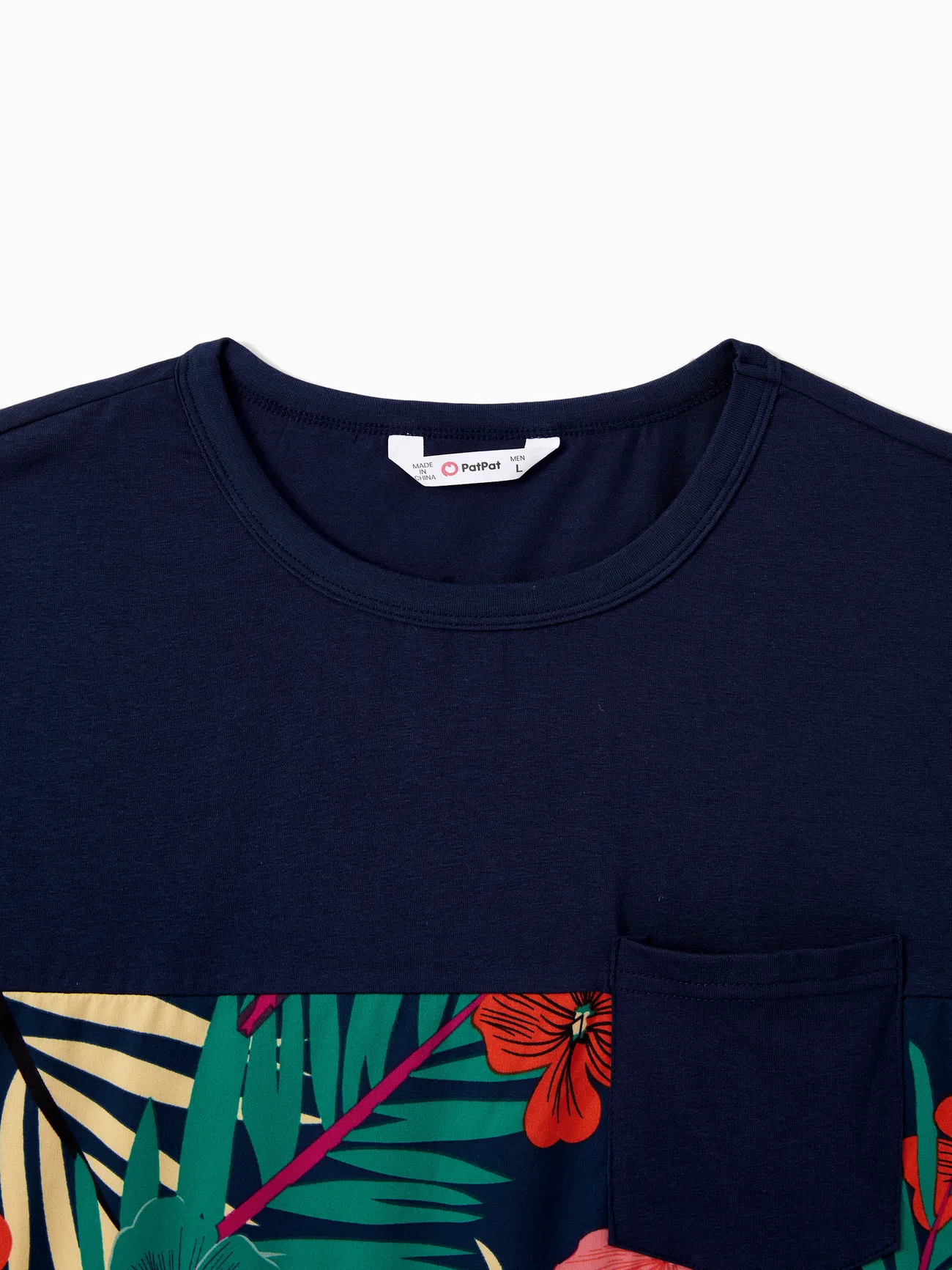 Men - Family Matching Sets Floral Panel Black tee and V-neck Strap Dress with Hidden Snap - Deep Blue - image 26