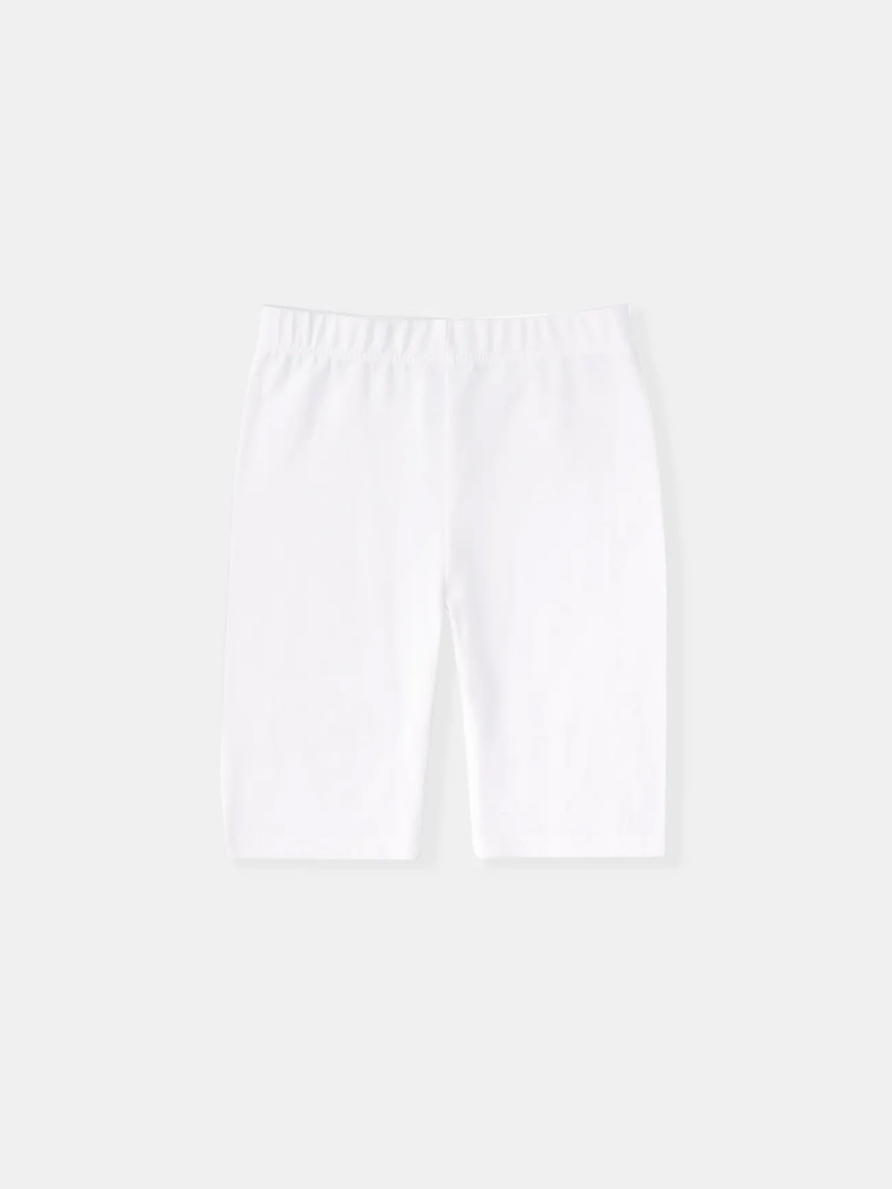 Toddler/Kid Girl Solid Color Cotton Leggings Shorts White big image 1