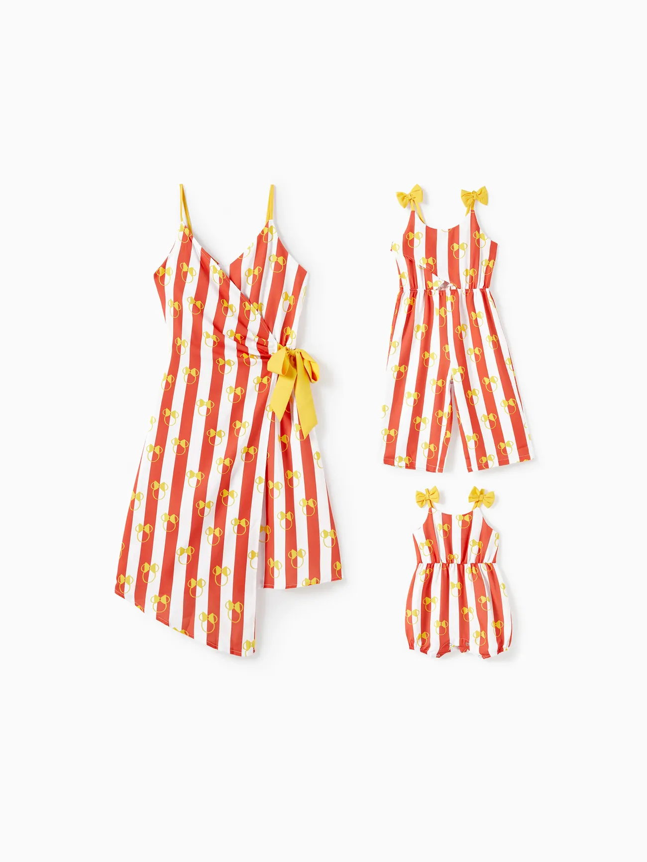 Disney Mickey and Friends  Mommy and Me Mickey Striped Print Sleeveless Dress/Jumpsuit Orange big image 1