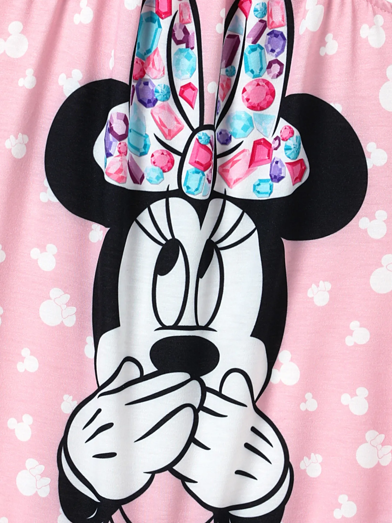 Disney Mickey and Friends Mommy and Me Pink Flutter-sleeve Allover  Print Naia™ Dresses Pink big image 1