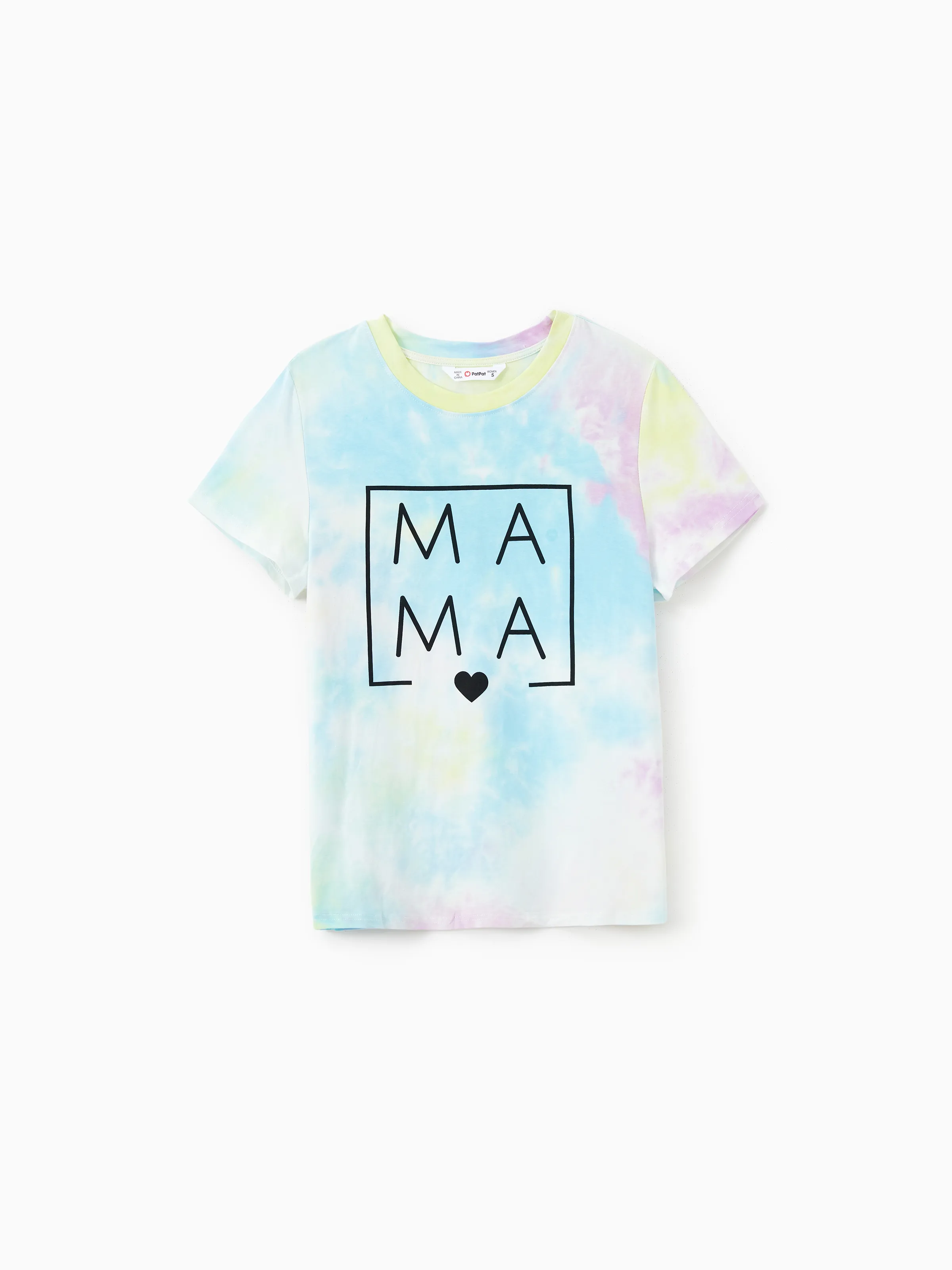 

Mommy and Me 95% Cotton Letter Print Tie Dye Short-sleeve Tee