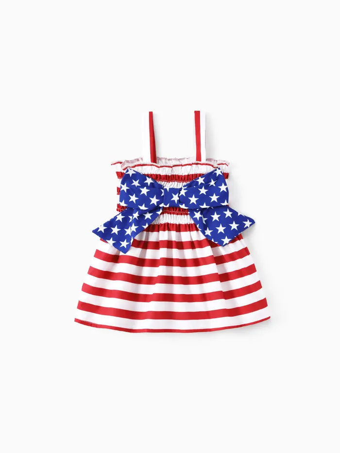 Baby Mädchen Unabhängigkeitstag Gestreiftes Camisole-Kleid