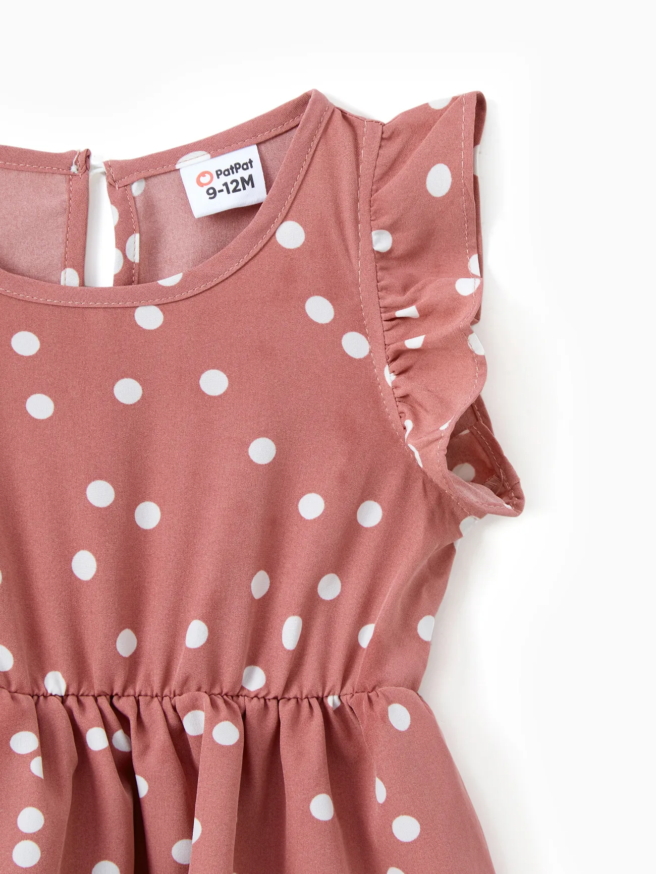 Baby Girl - Mommy and Me Outfits – Mother-Daughter Matching Dresses with Dots (Pink, V-Neck, Ruffle) - PinkyWhite - image 15