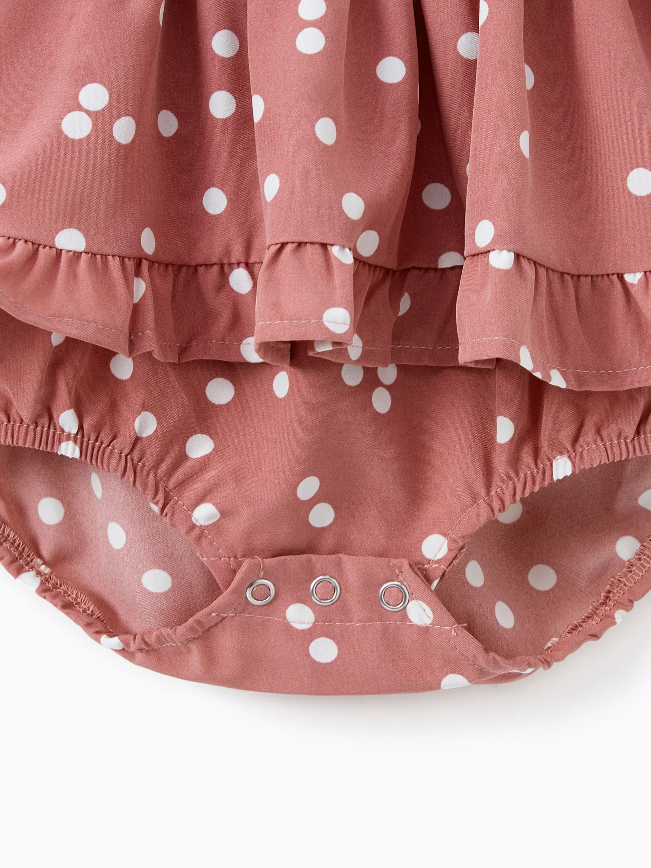 Baby Girl - Mommy and Me Outfits – Mother-Daughter Matching Dresses with Dots (Pink, V-Neck, Ruffle) - PinkyWhite - image 16
