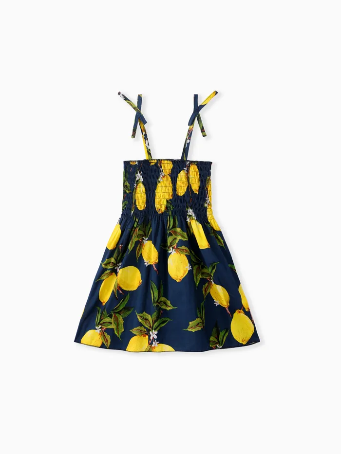 Toddler Girl 100% Cotton Sweet Sunflower Print Smocked Slip Dress