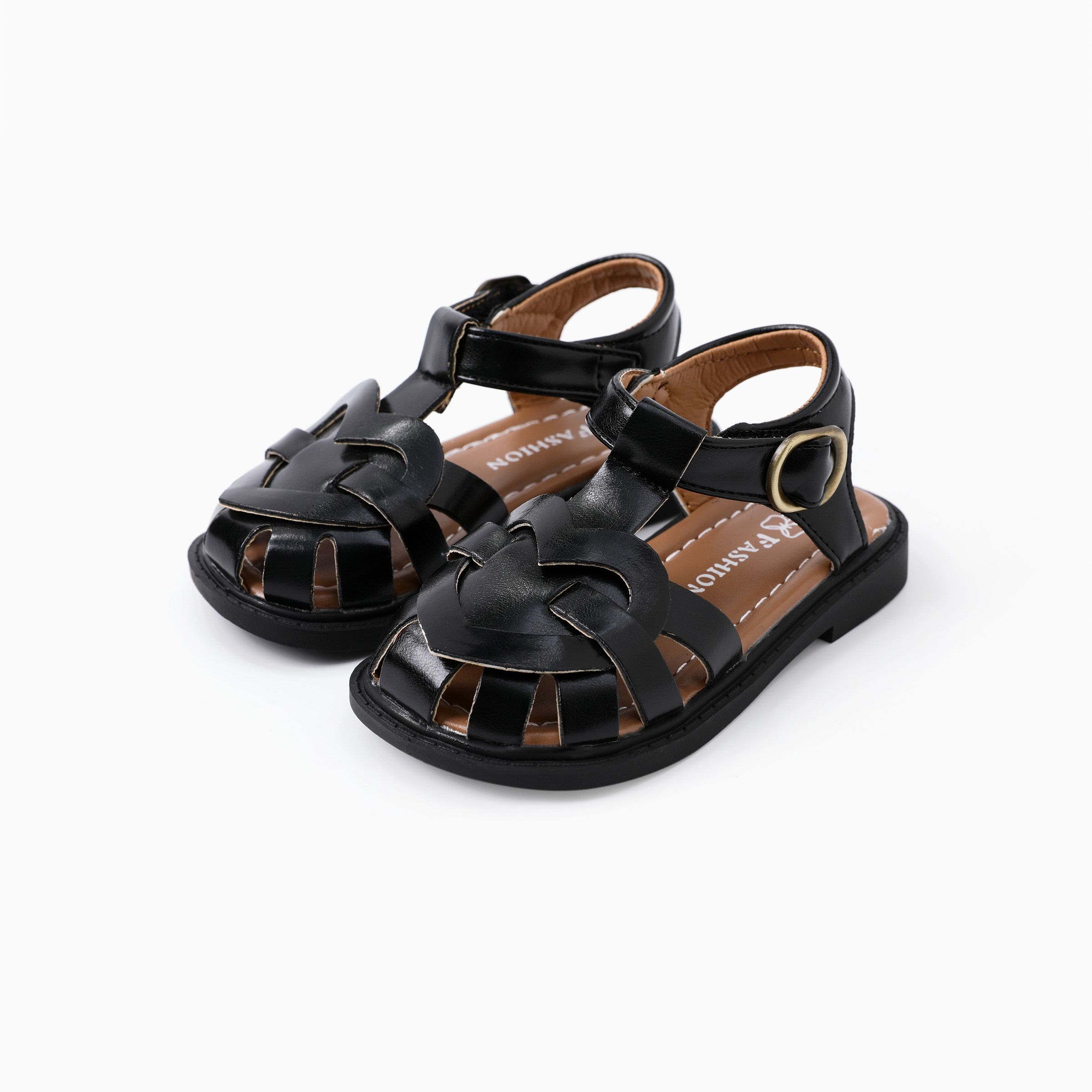 

Toddler/Kid Girl Casual Style Velcro Heart-Shaped Leather Sandals