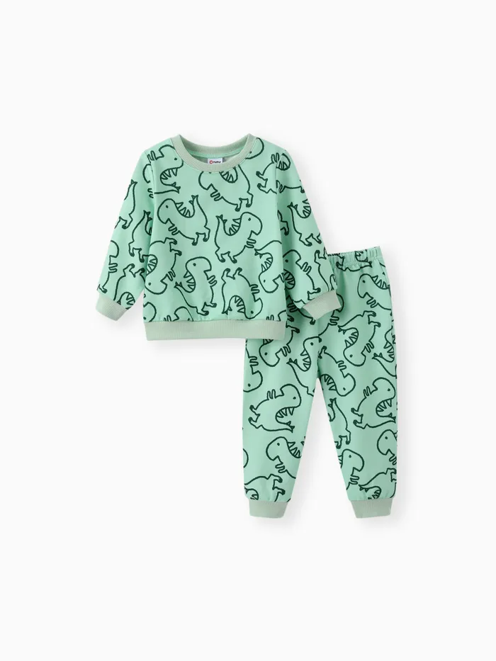 Baby Boy 2pcs Dinosuar Sweatshirt and Pants Set