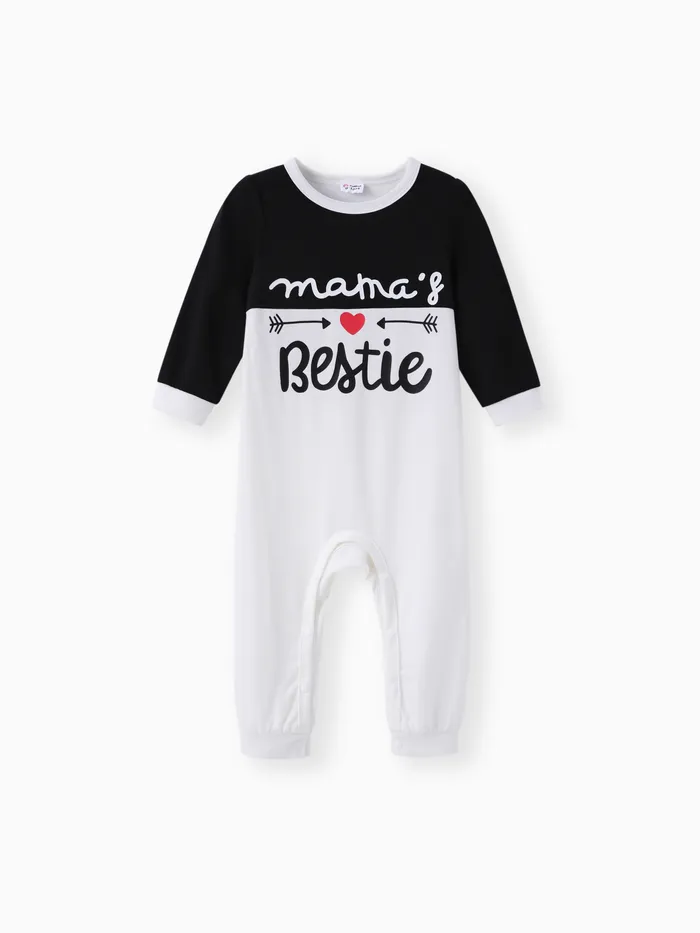 Baby Boy/Girl Letter Colorblock Jumpsuit