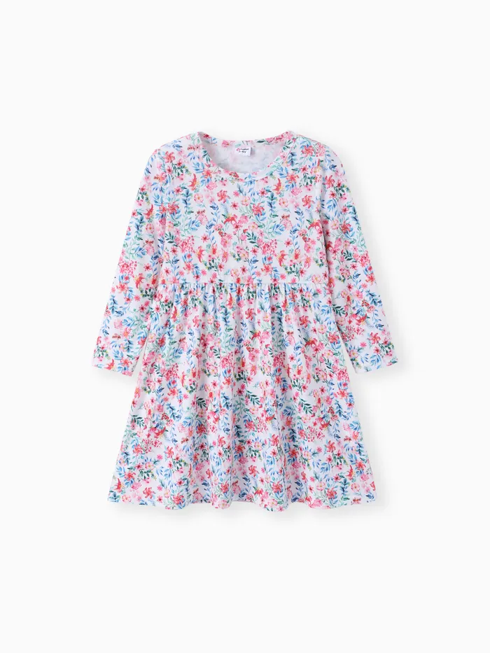 Toddler Girl Polka dots/ Floral Print Dress