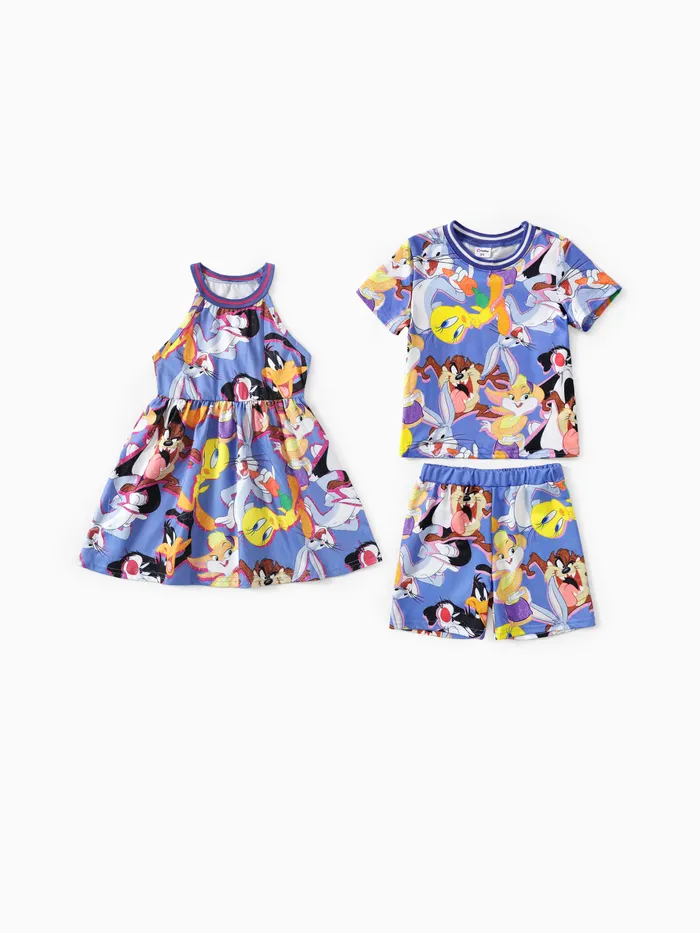 Looney Tunes Toddler Girls/Boys Character Graffiti Style Allover Print Sleeveless Dress/Set