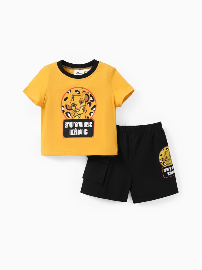Disney Roi Lion 2pcs Tout-petit Garçon Personnage Imprimé Léopard T-shirt avec Shorts Ensemble