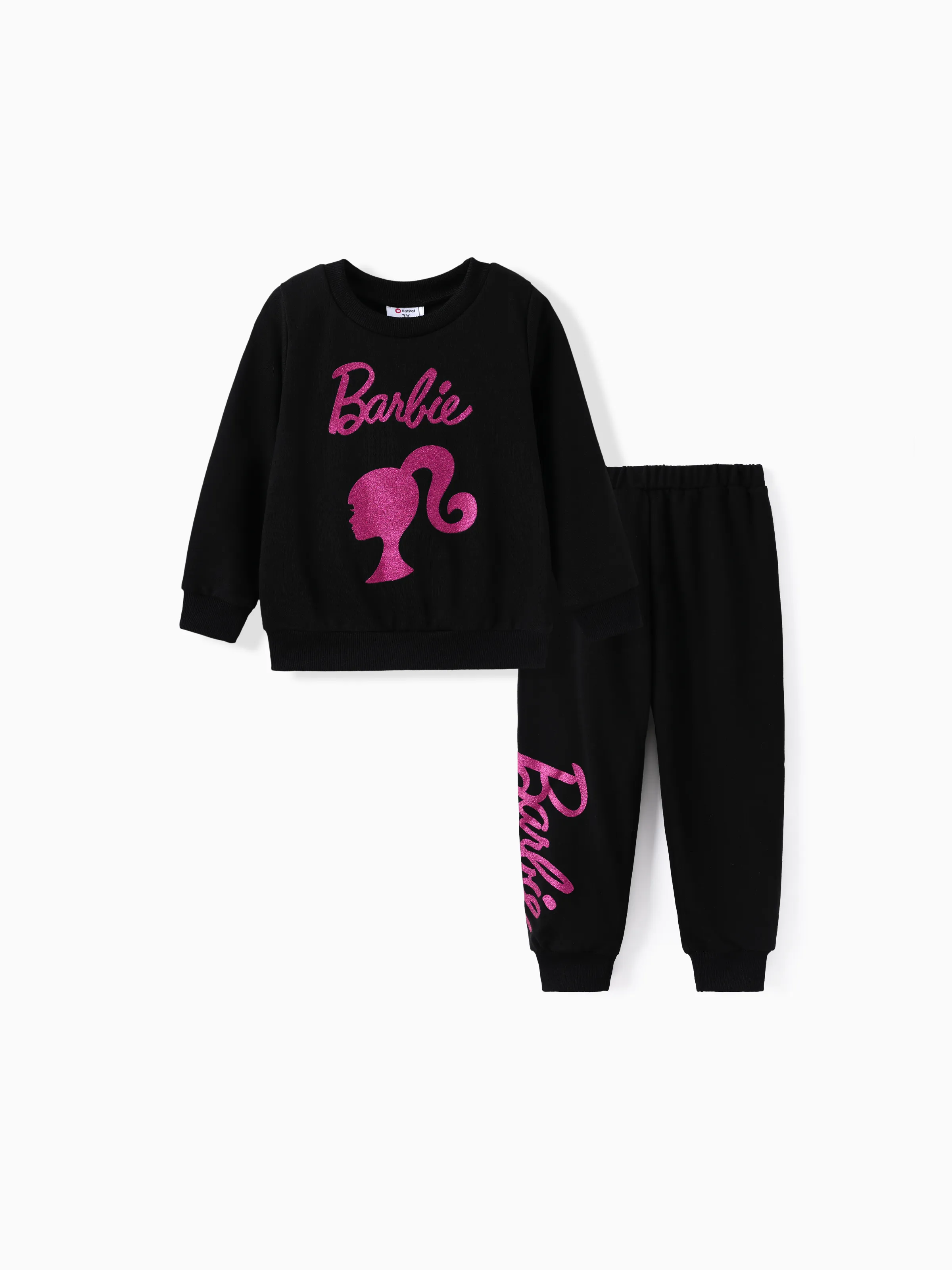 

Barbie 2pcs Toddler Girl Character Letter Print Cotton Pullover Sweatshirt and Elasticized Pants Set