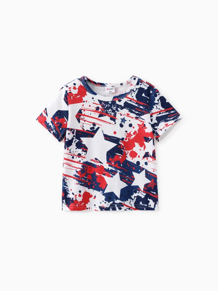 Kleinkind/Kind Junge/Mädchen Unabhängigkeitstag Geometrisches Muster T-Shirt