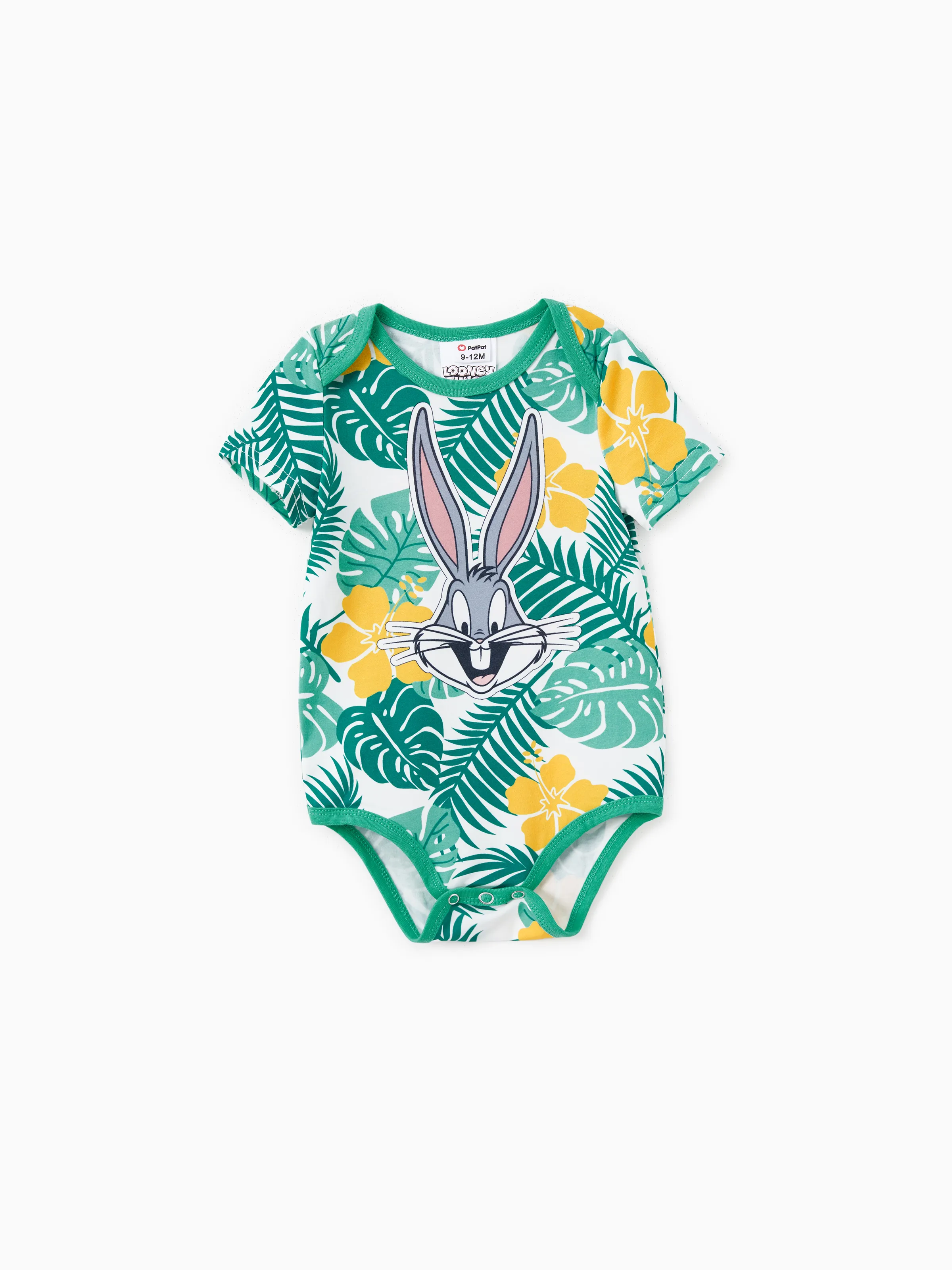 Looney Tunes Family Matching Tropical Leaf Floral Print Onesie/Vestido/Camiseta